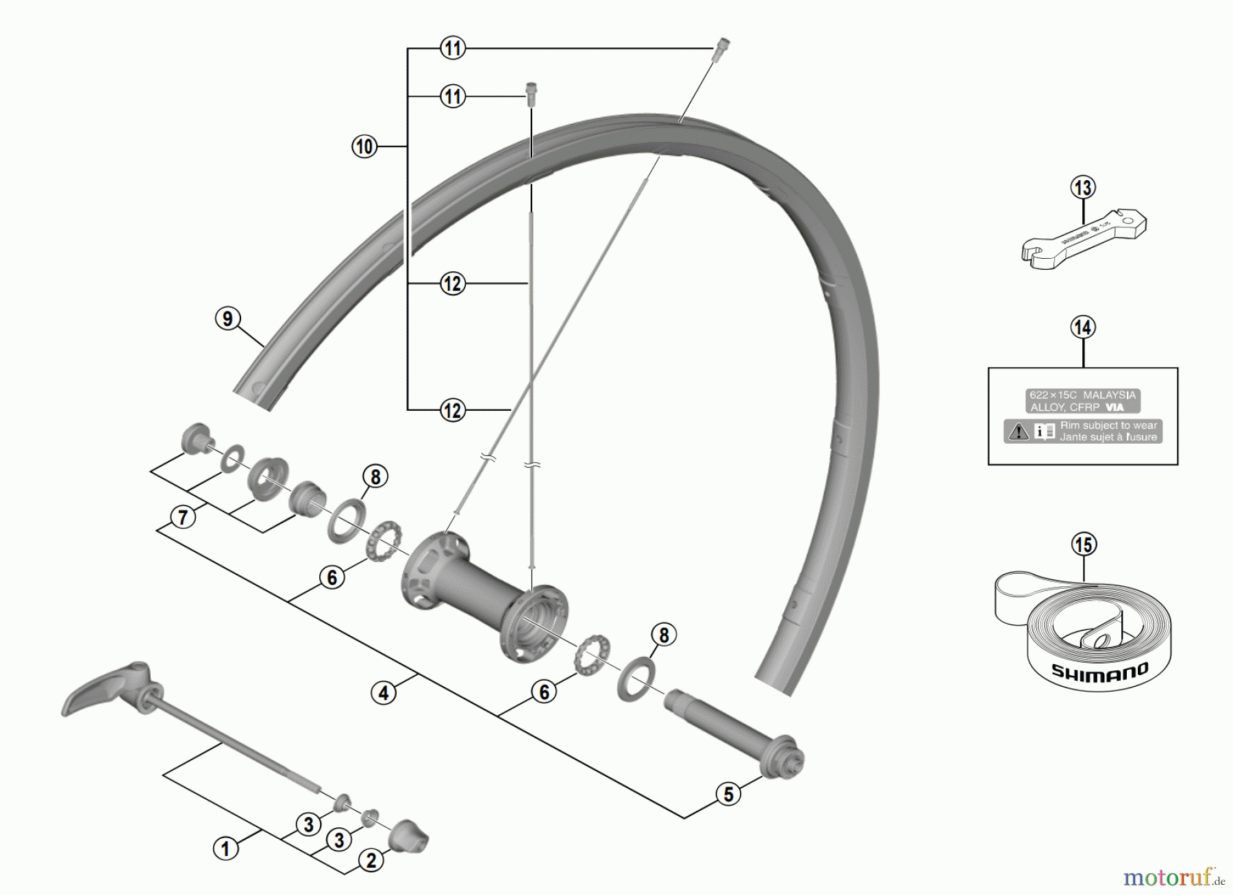  Shimano WH Wheels - Laufräder WH-R9100-C24-CL-F DURA-ACE Front Wheel