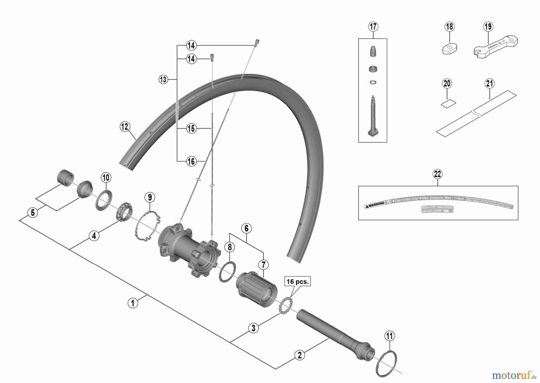  Shimano WH Wheels - Laufräder WH-RS770-C30-TL-R12 Rear Wheel