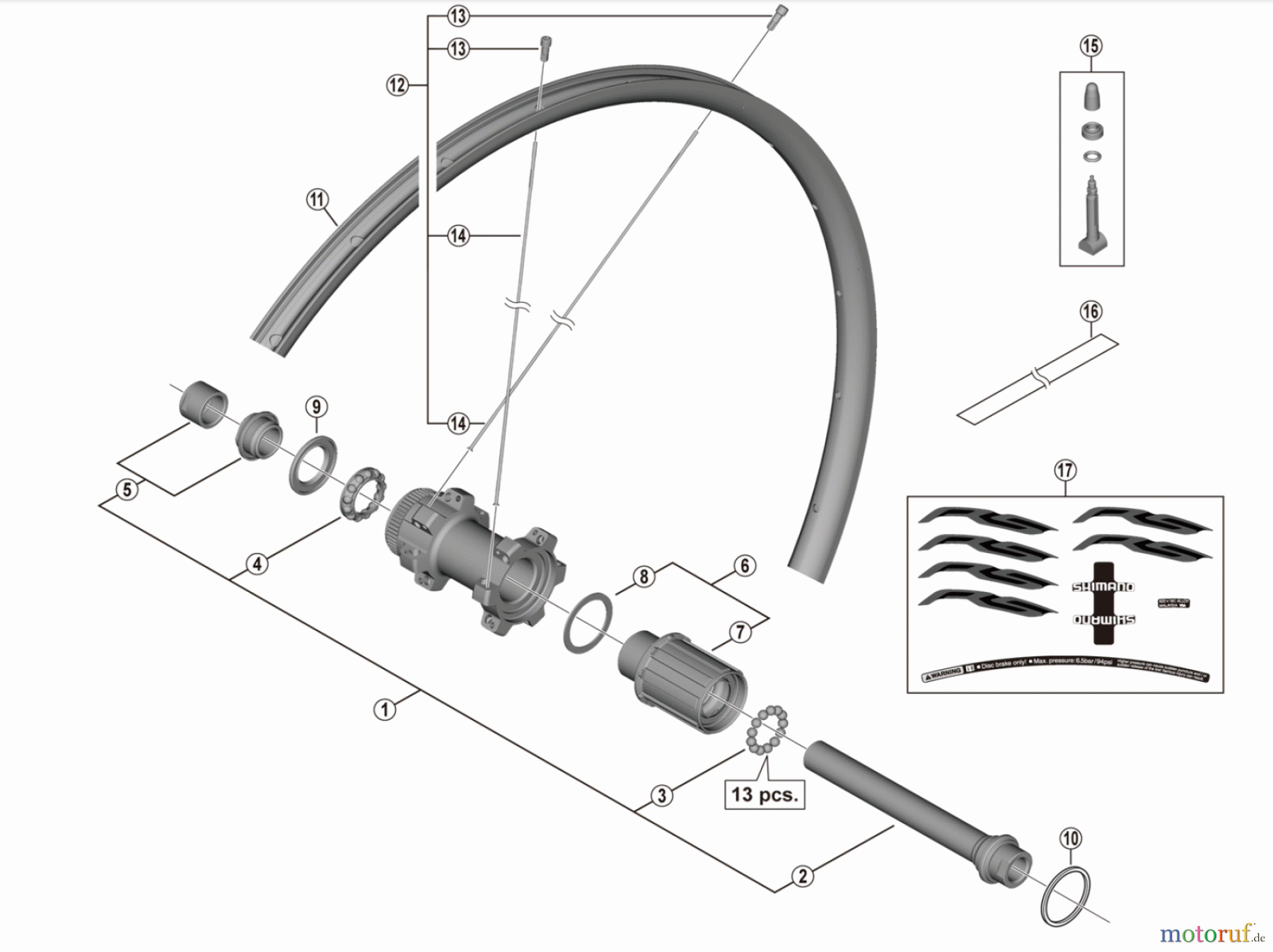  Shimano WH Wheels - Laufräder WH-RS370-TL-R12  Rear Wheel