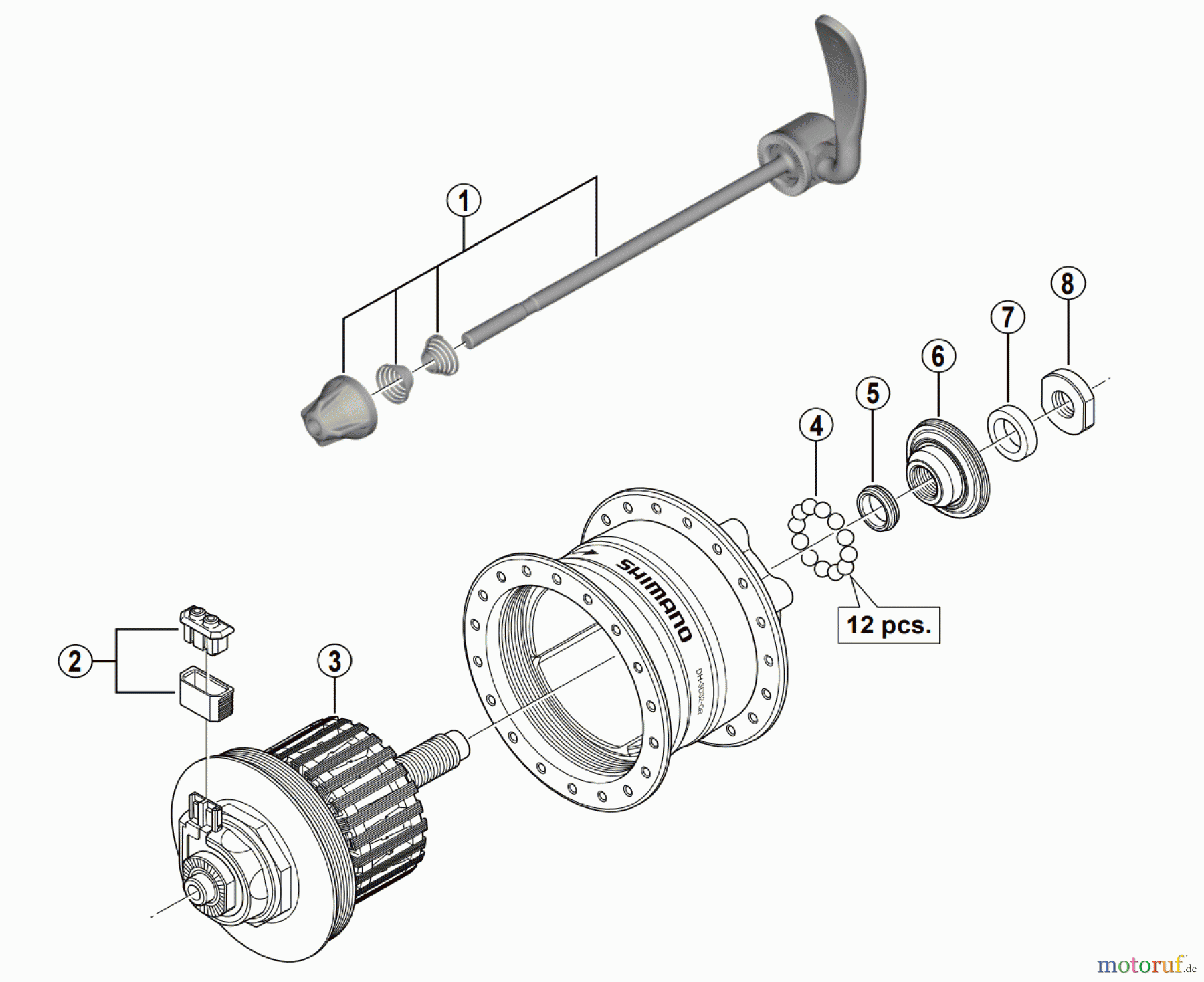  Shimano DH Dynamo Hub - Nabendynamo DH-3D32-QR Nabendynamo