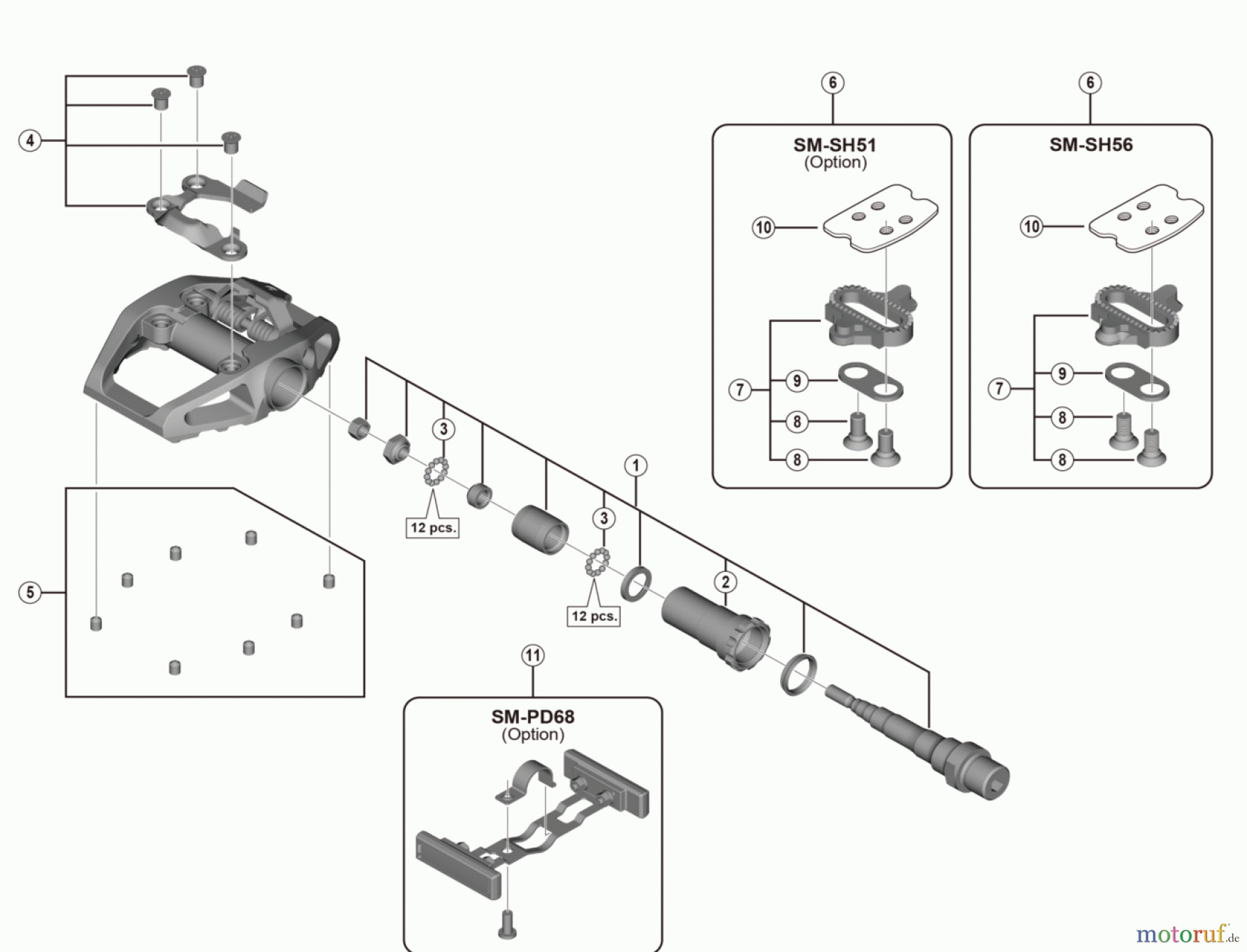  Shimano PD Pedal - Pedale PD-EH500 SPD / Flat Pedals