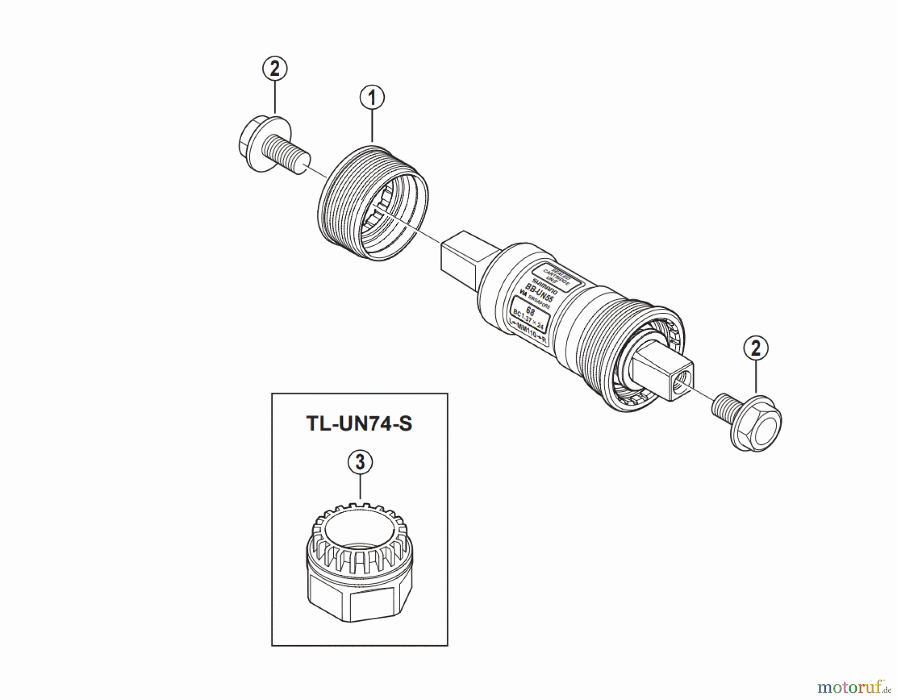  Shimano BB Bottom Bracket- Tretlager BB-UN55  Bottom Bracket Assembly