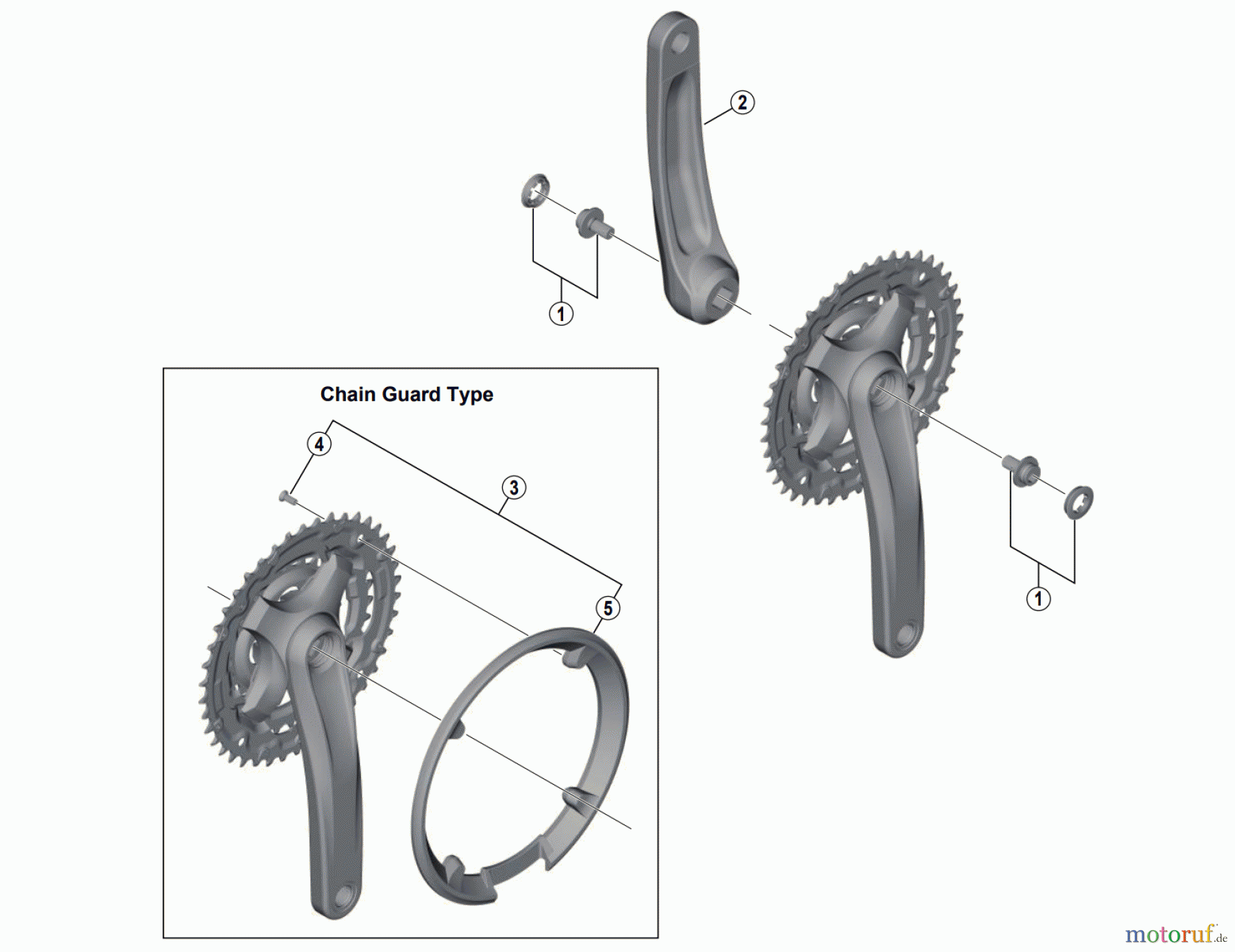  Shimano FC Front Chainwheel - Kurbelsatz, Vorderes Kettenblatt FC-TY701  Crankset