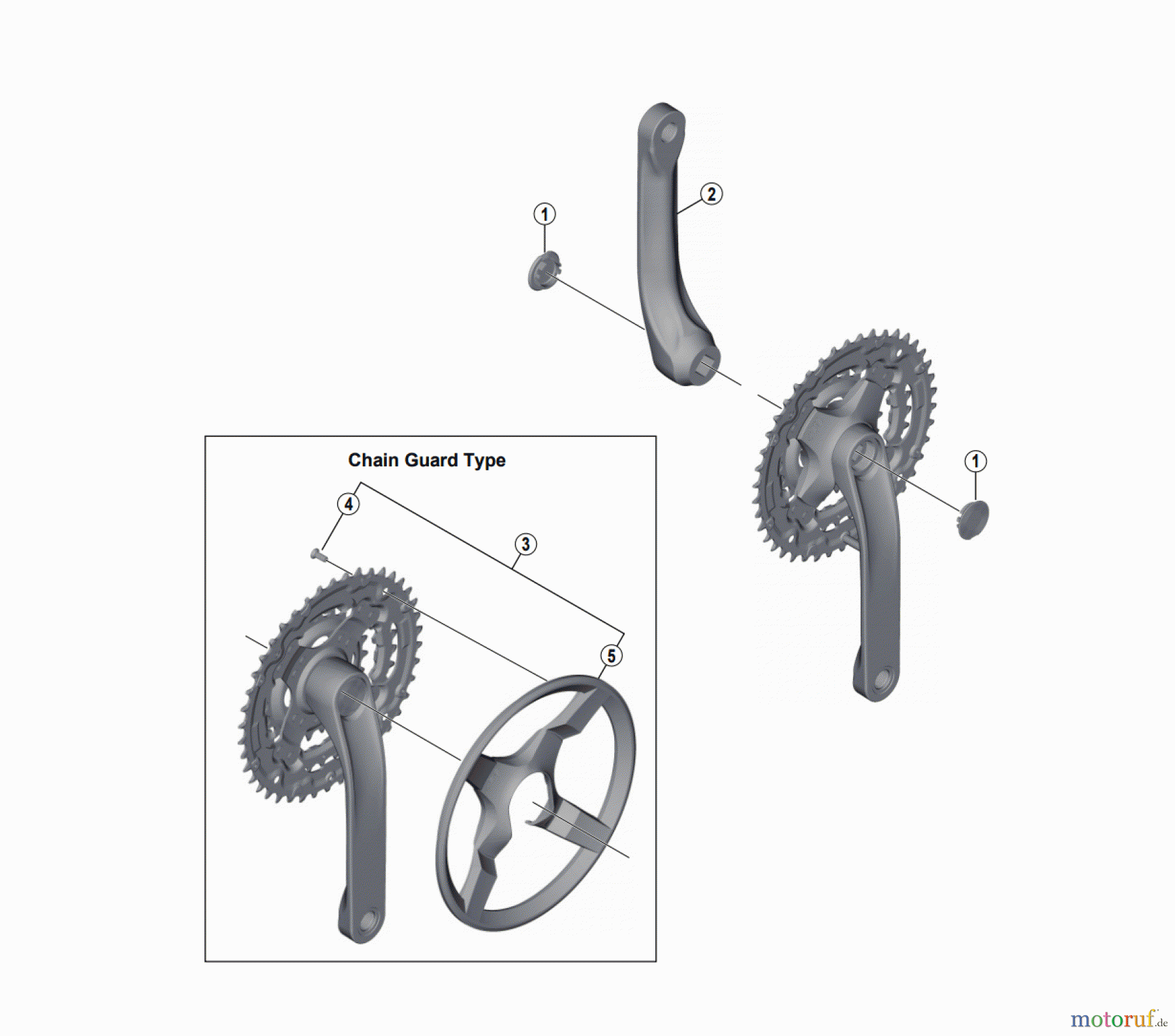  Shimano FC Front Chainwheel - Kurbelsatz, Vorderes Kettenblatt FC-TY301  Crankset