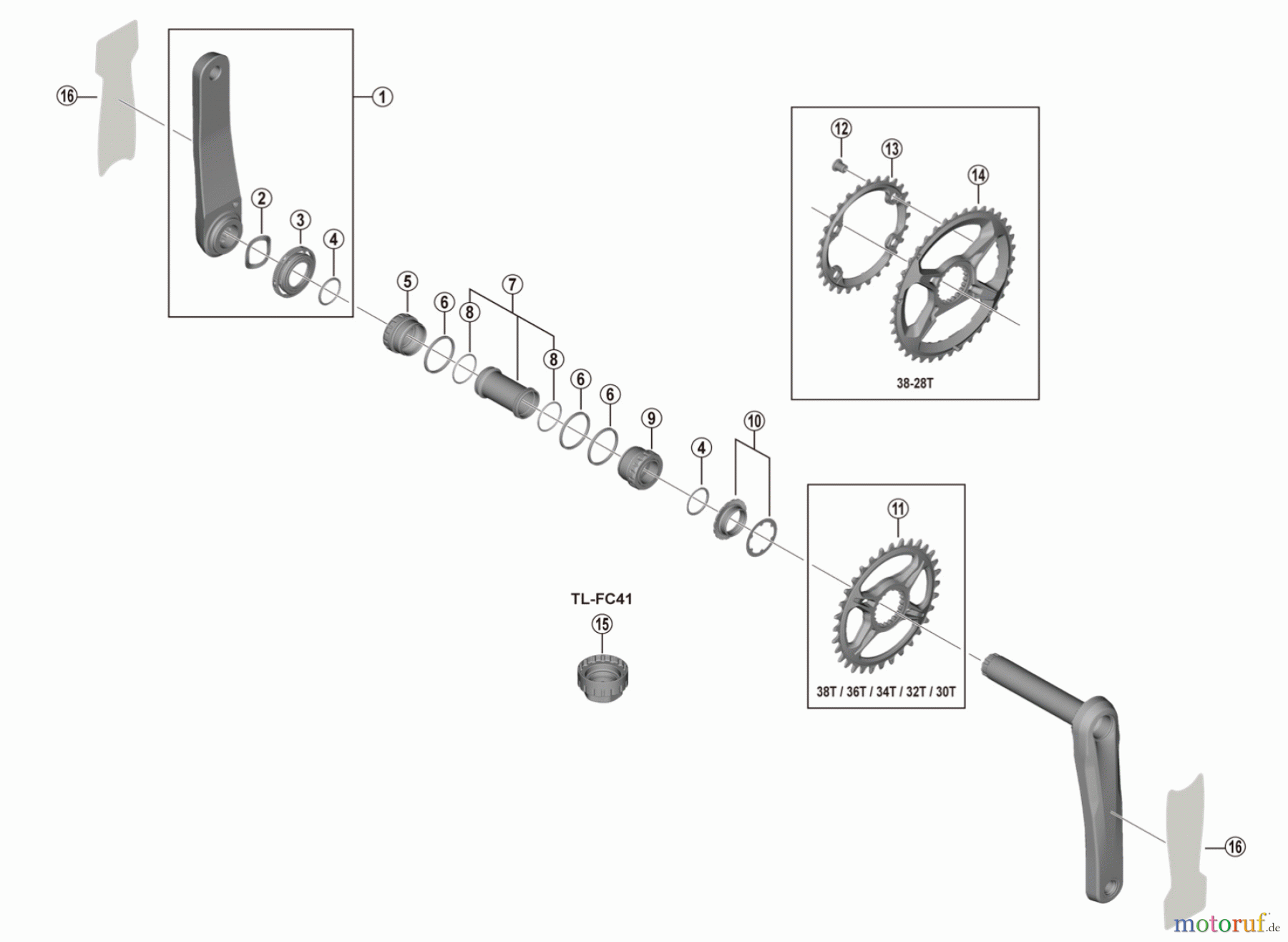  Shimano FC Front Chainwheel - Kurbelsatz, Vorderes Kettenblatt FC-M9100-1, FC-M9100-2  XTR Crankset