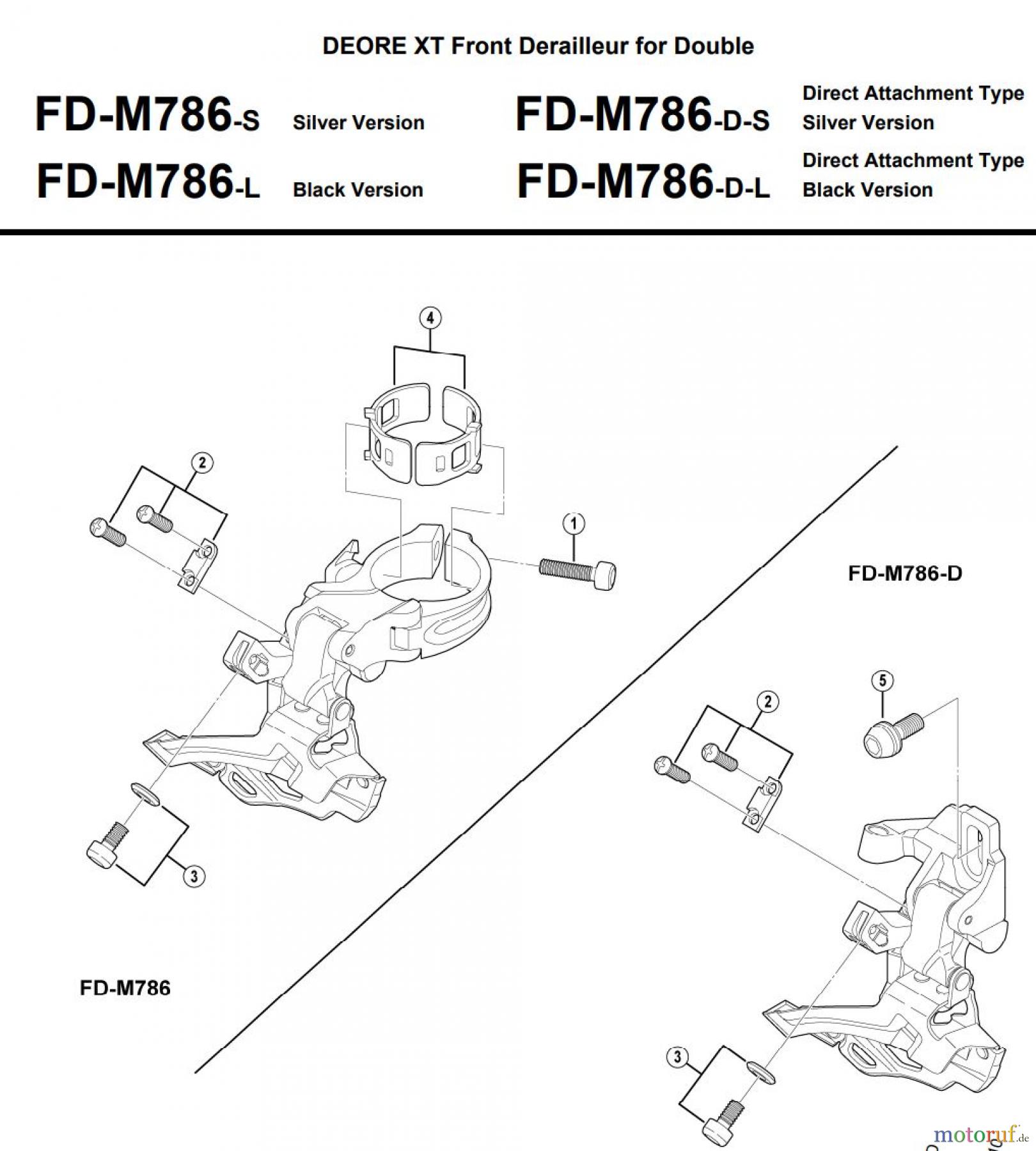  Shimano FD Front Derailleur - Umwerfer FD-M786 DEORE XT Front Derailleur for Double