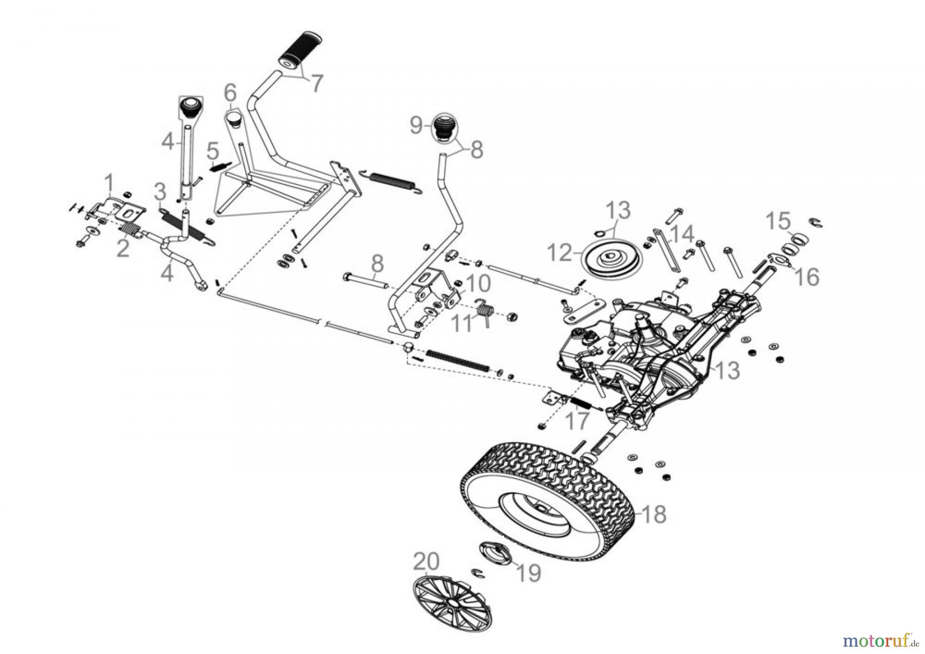  Güde Gartentechnik Rasenmäher Benzin-Rasenmäher Schnittbreite ab 50 cm Aufsitzrasenmäher GAR 601 - 95451 Ersatzteileversion  FSL95451-01 Seite 1