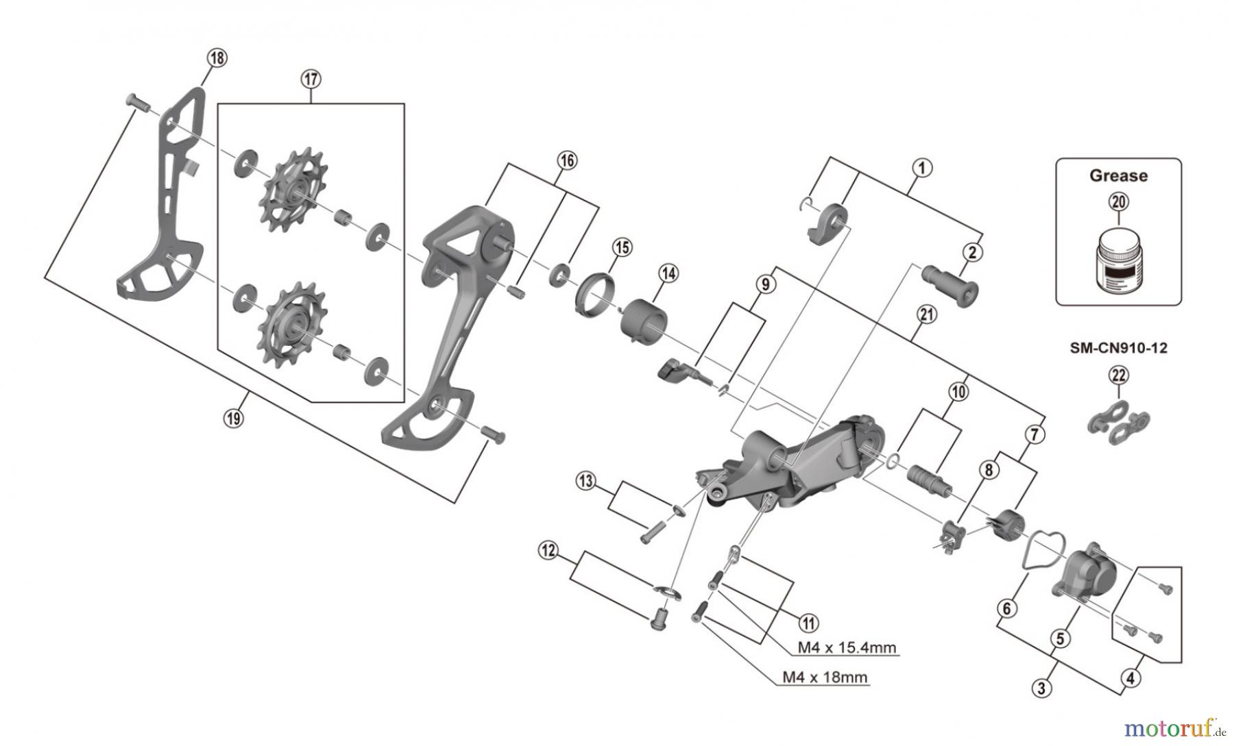  Shimano RD Rear Derailleur - Schaltwerk RD-M6100 12-Fach DEORE Rear Derailleur