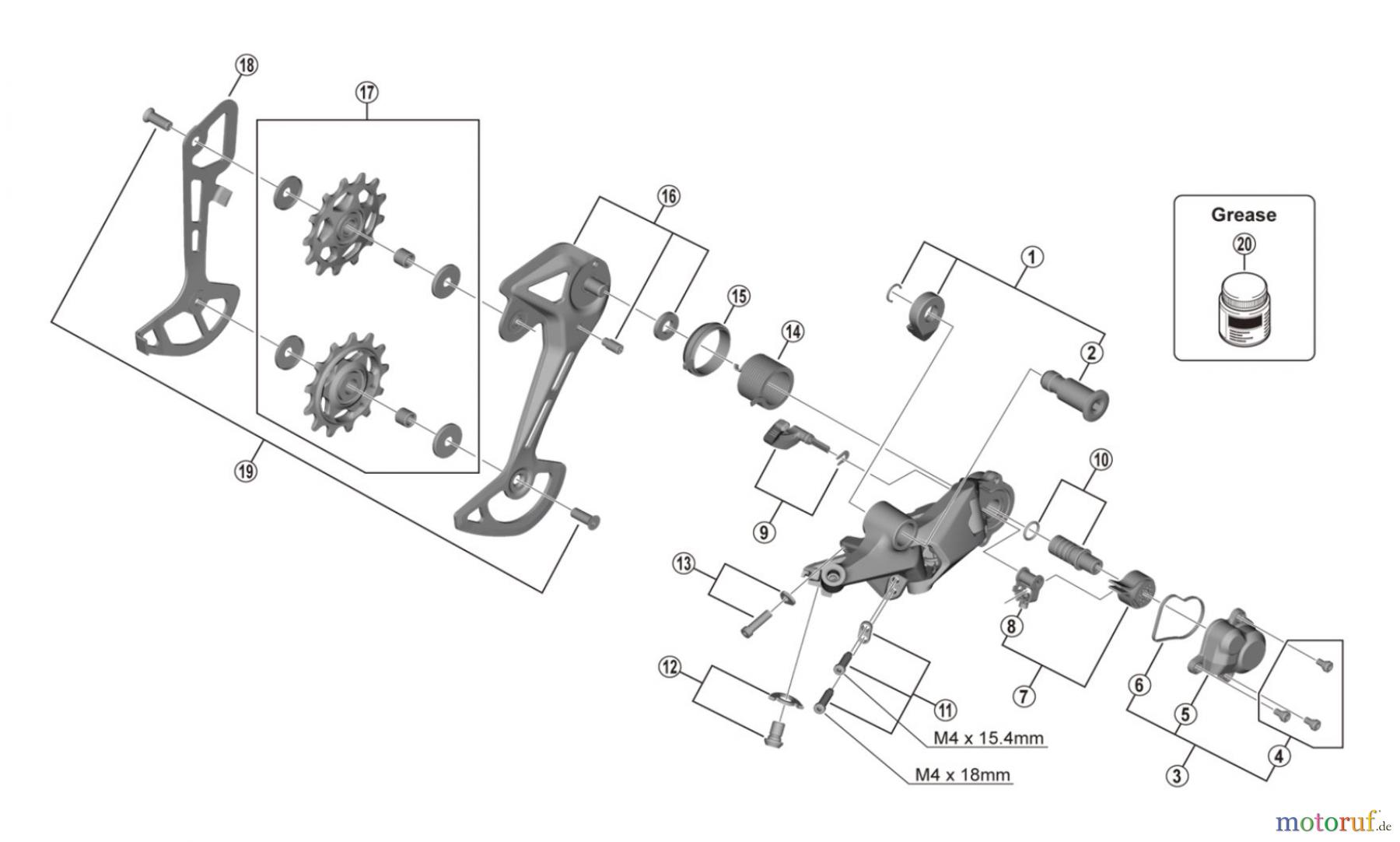  Shimano RD Rear Derailleur - Schaltwerk RD-M5100 11-fach DEORE Rear Derailleur