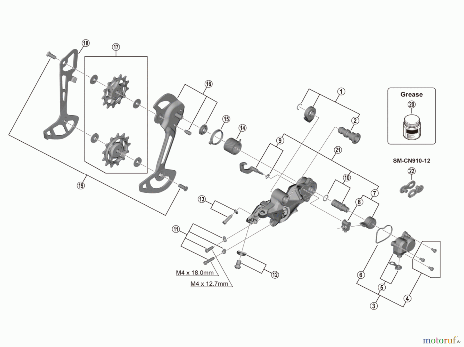  Shimano RD Rear Derailleur - Schaltwerk RD-M8120-SGS DEORE XT Rear Derailleur 12-speed