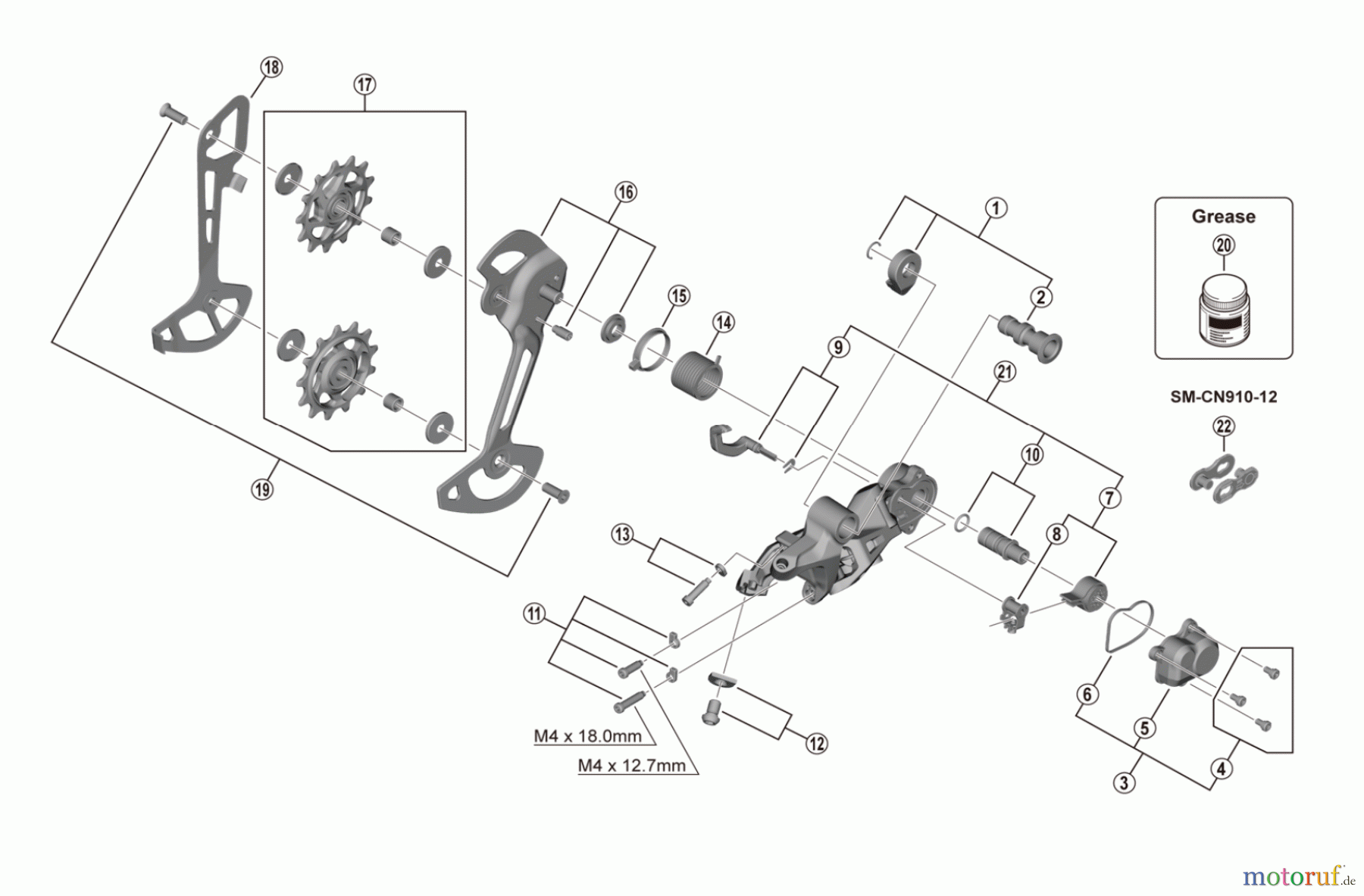  Shimano RD Rear Derailleur - Schaltwerk RD-M7120-SGS SLX Rear Derailleur 12-speed