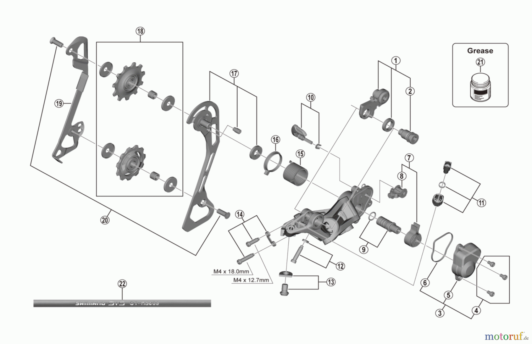  Shimano RD Rear Derailleur - Schaltwerk RD-RX400  GRX Rear Derailleur (10-speed)