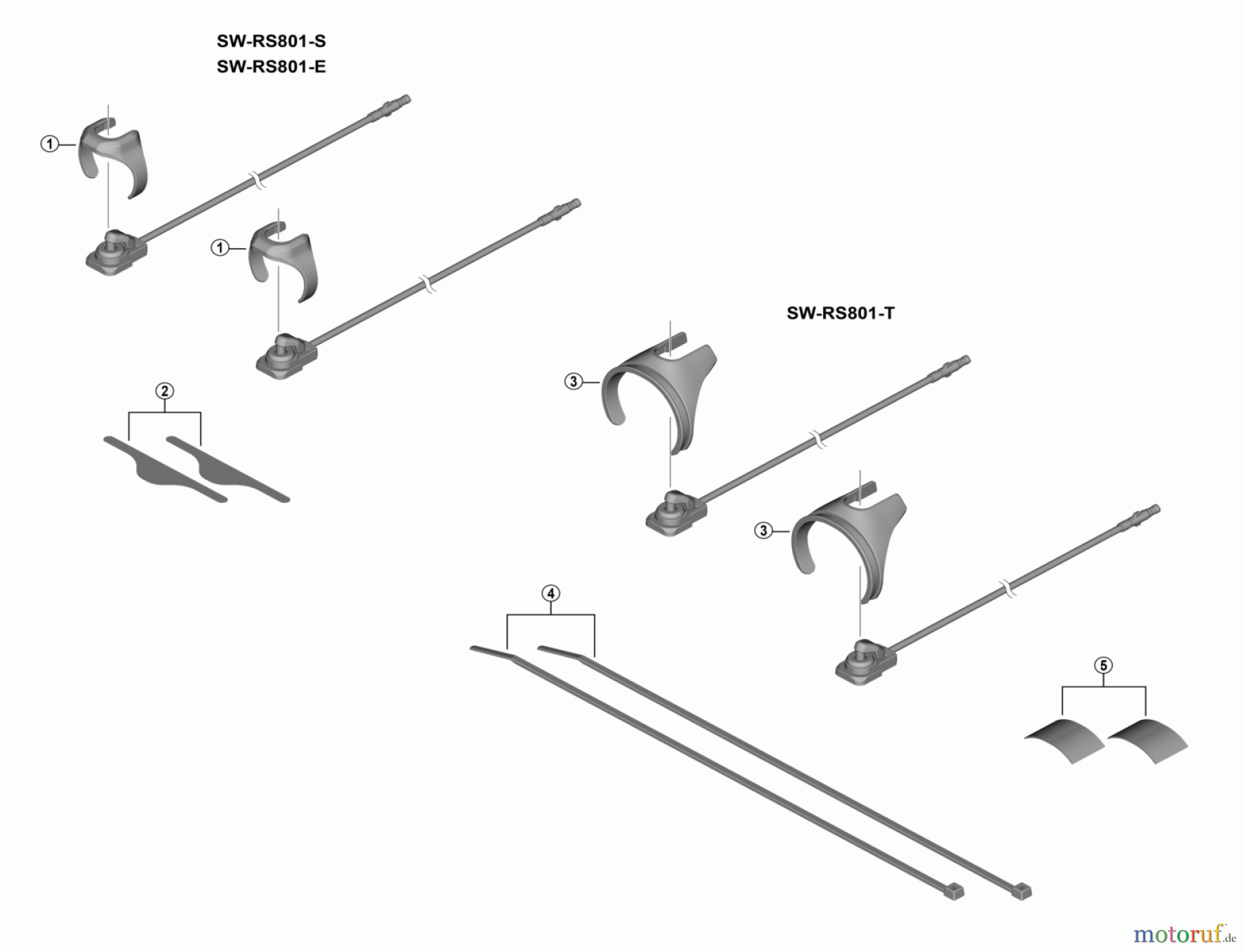  Shimano SW Switch - Schalter SW-RS801-S, SW-RS801-E, SW-RS801-T Schalthebel