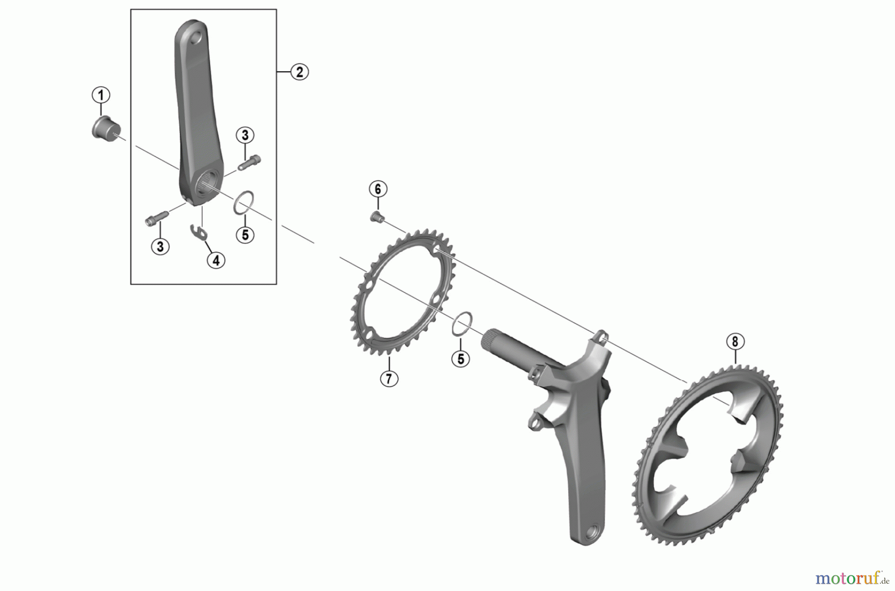  Shimano FC Front Chainwheel - Kurbelsatz, Vorderes Kettenblatt FC-R7100 SHIMANO 105 Crankset