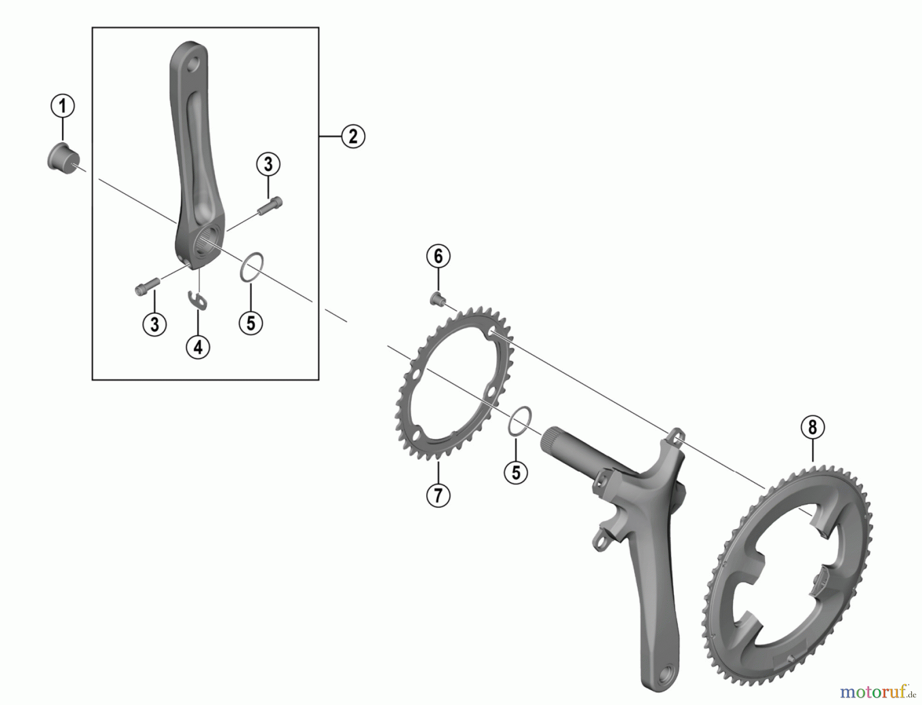  Shimano FC Front Chainwheel - Kurbelsatz, Vorderes Kettenblatt FC-RS520  Crankset