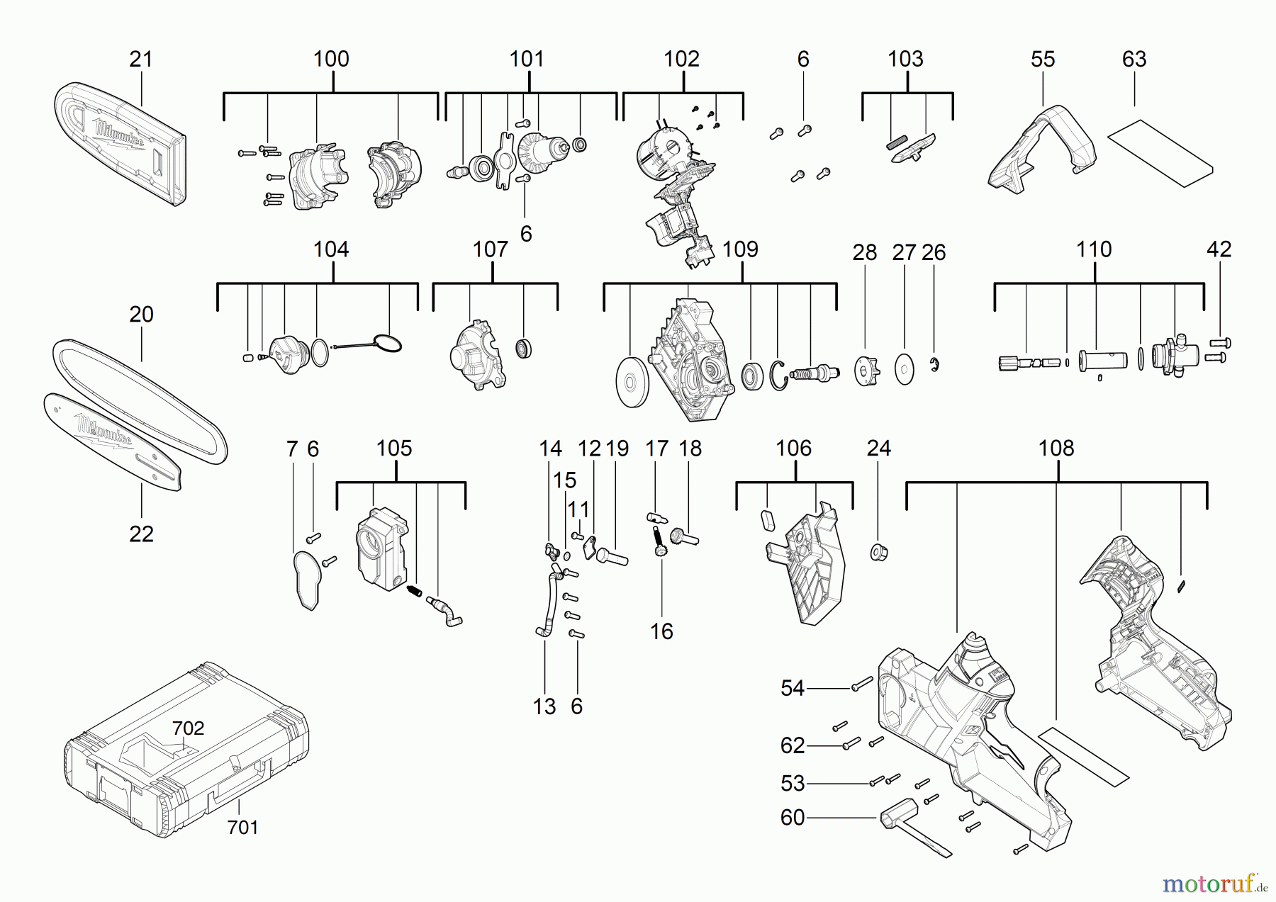  Milwaukee Akku-Geräte Sägen und Trennen Kettensägen M12 FHS Seite 1