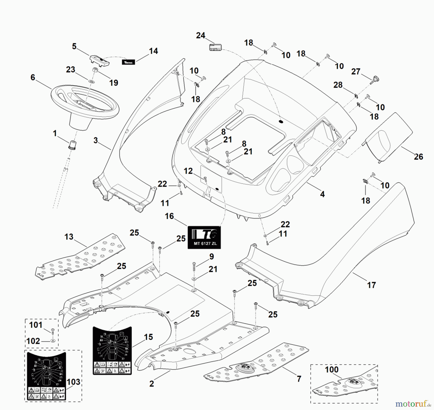  Viking Rasentraktoren Rasentraktoren MT 6127.1 ZL C - Verkleidung