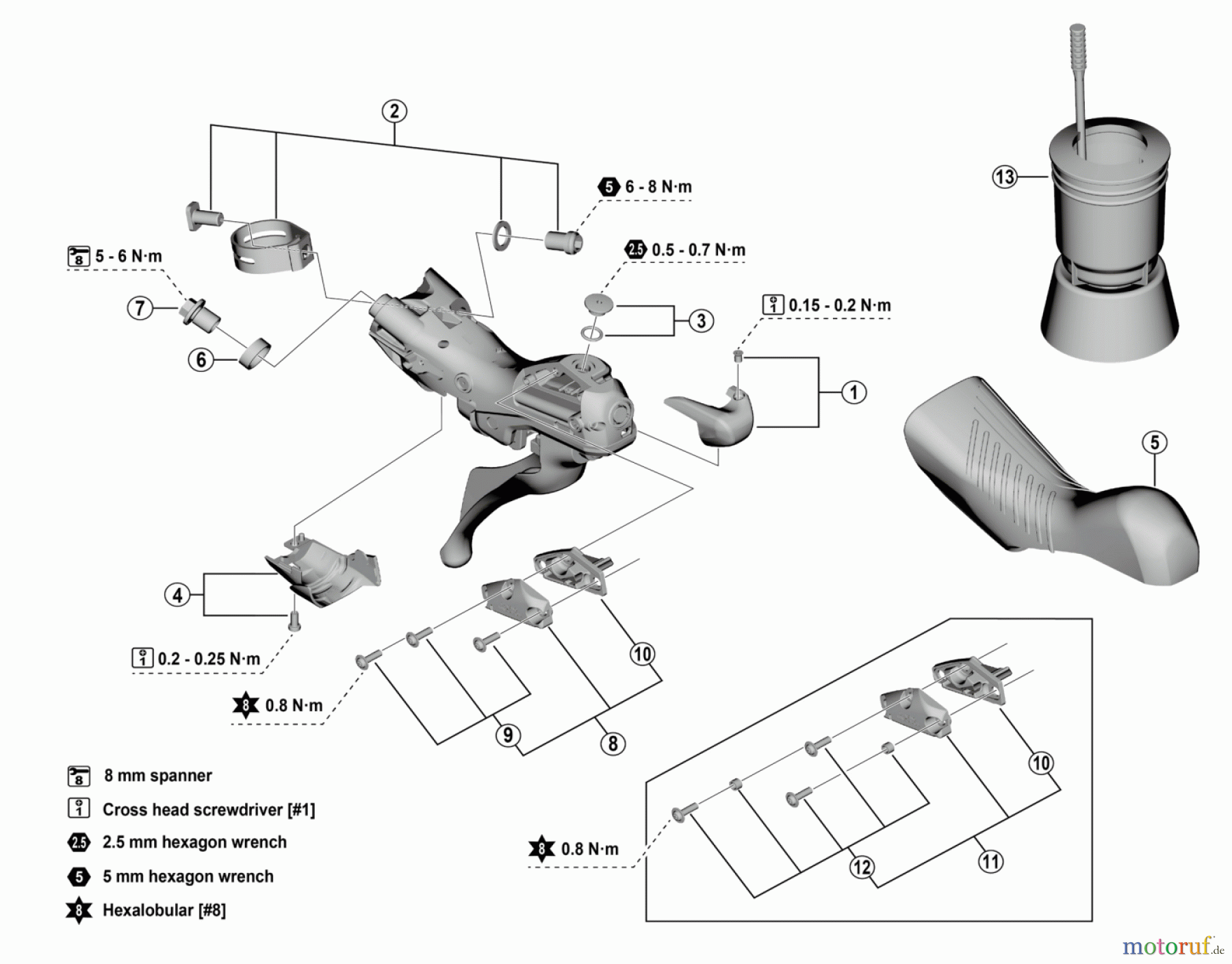  Shimano BL Brake Lever - Bremshebel BL-RX610-L GRX Bremshebel (Hydraulische Scheibenbremse)