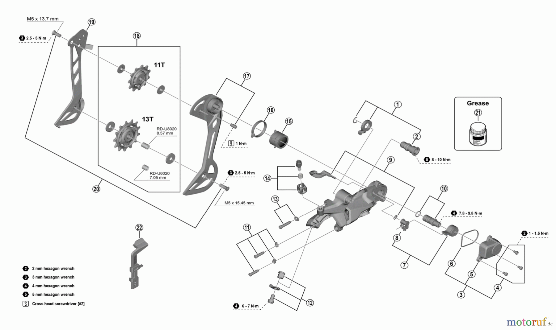  Shimano RD Rear Derailleur - Schaltwerk RD-U8020 SHIMANO CUES