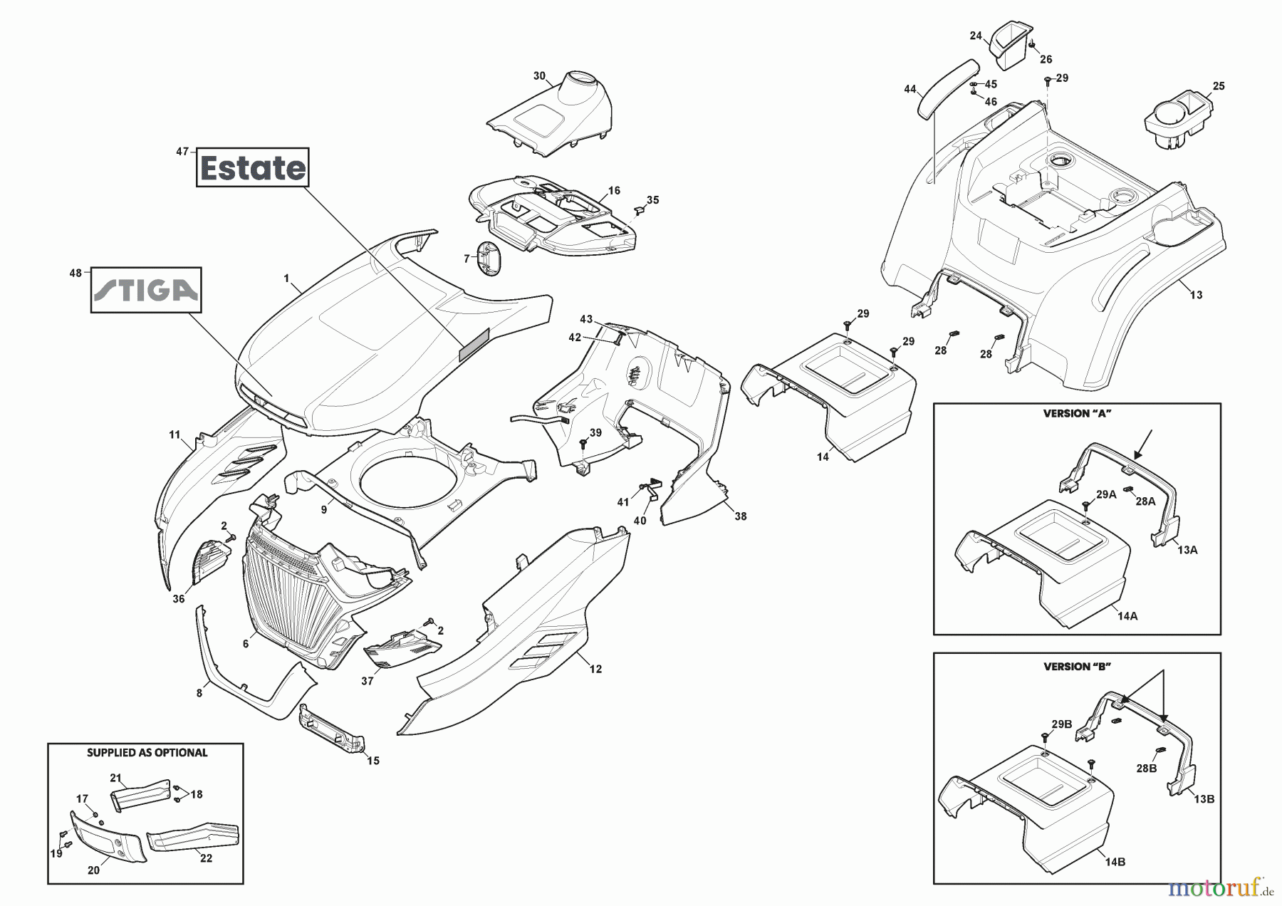  Stiga Aufsitzmäher Baujahr 2024 ESTATE 584e (2024) 2T2205481/ST2 Karosserie