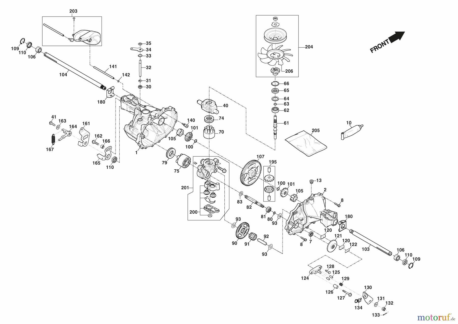  Stiga Aufsitzmäher Baujahr 2024 TORNADO 5108 (2024) 2T1215481/ST1 Antriebsgruppe, Hydro-Gear T2-ADBF-2X3C-17X1