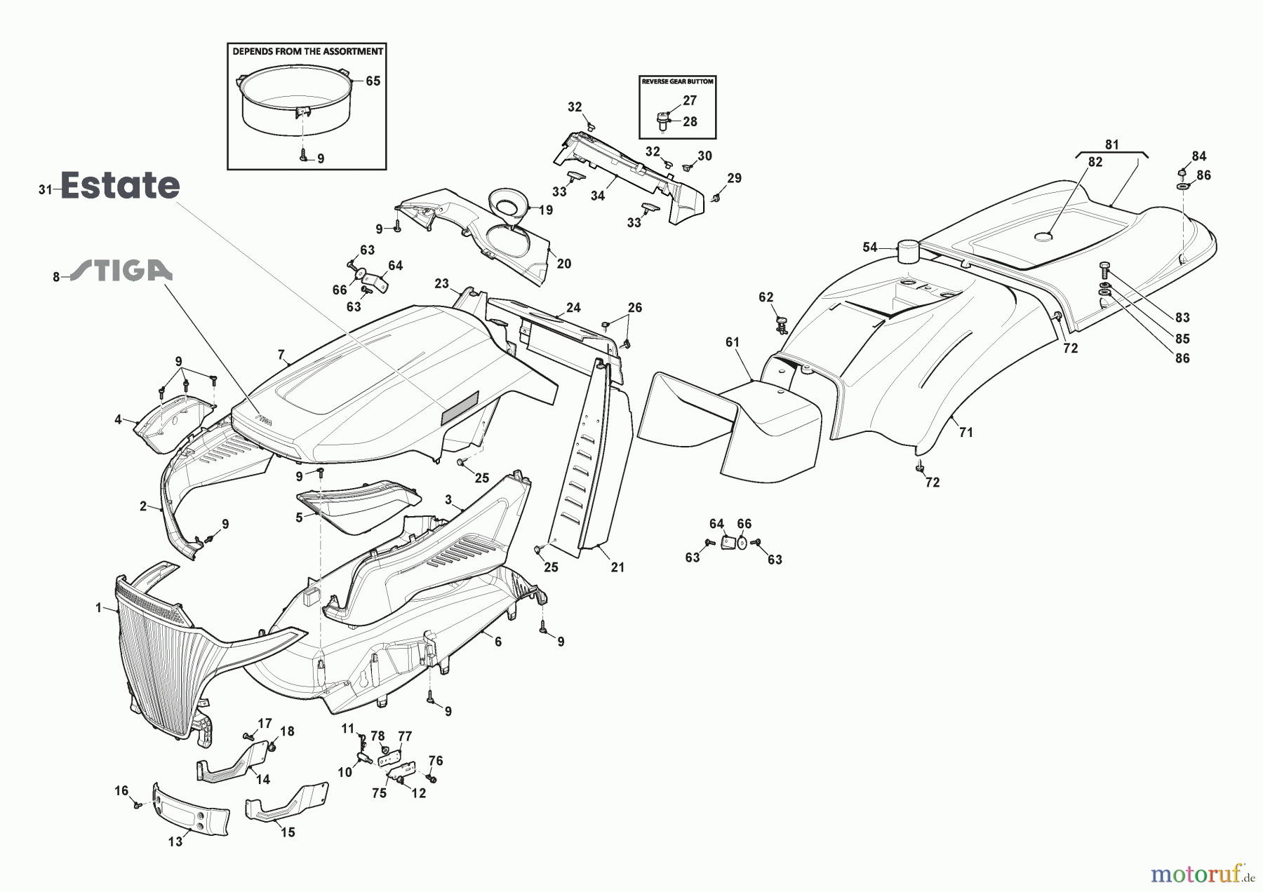  Stiga Aufsitzmäher Baujahr 2024 ESTATE 792 (2024) [2T0780481/ST1P] Karosserie