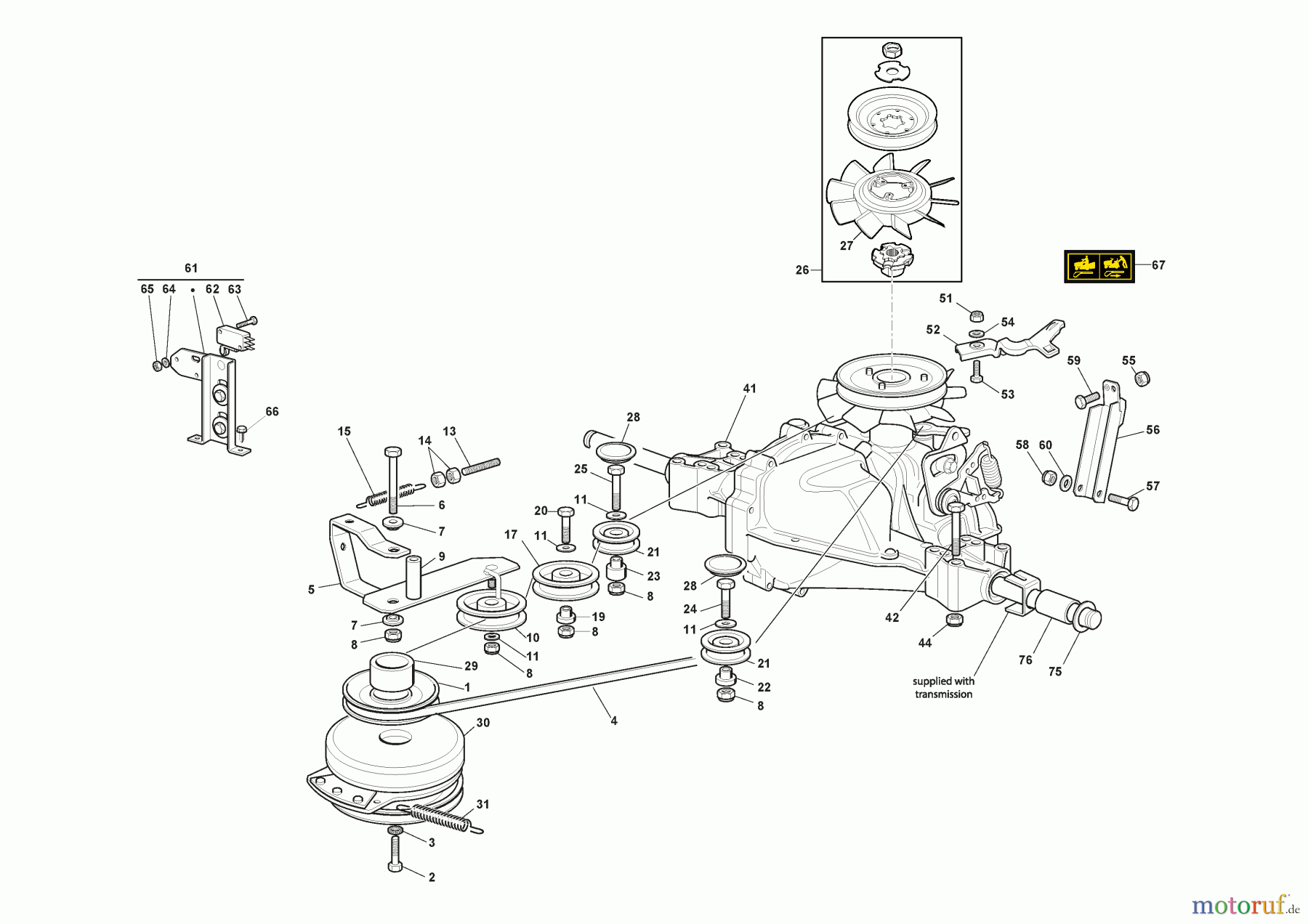  Stiga Aufsitzmäher Baujahr 2024 ESTATE 792 W (2024) [2T0785481/ST1P] Getriebe HYG mit elektromagnetischer Kupplung Ogura 