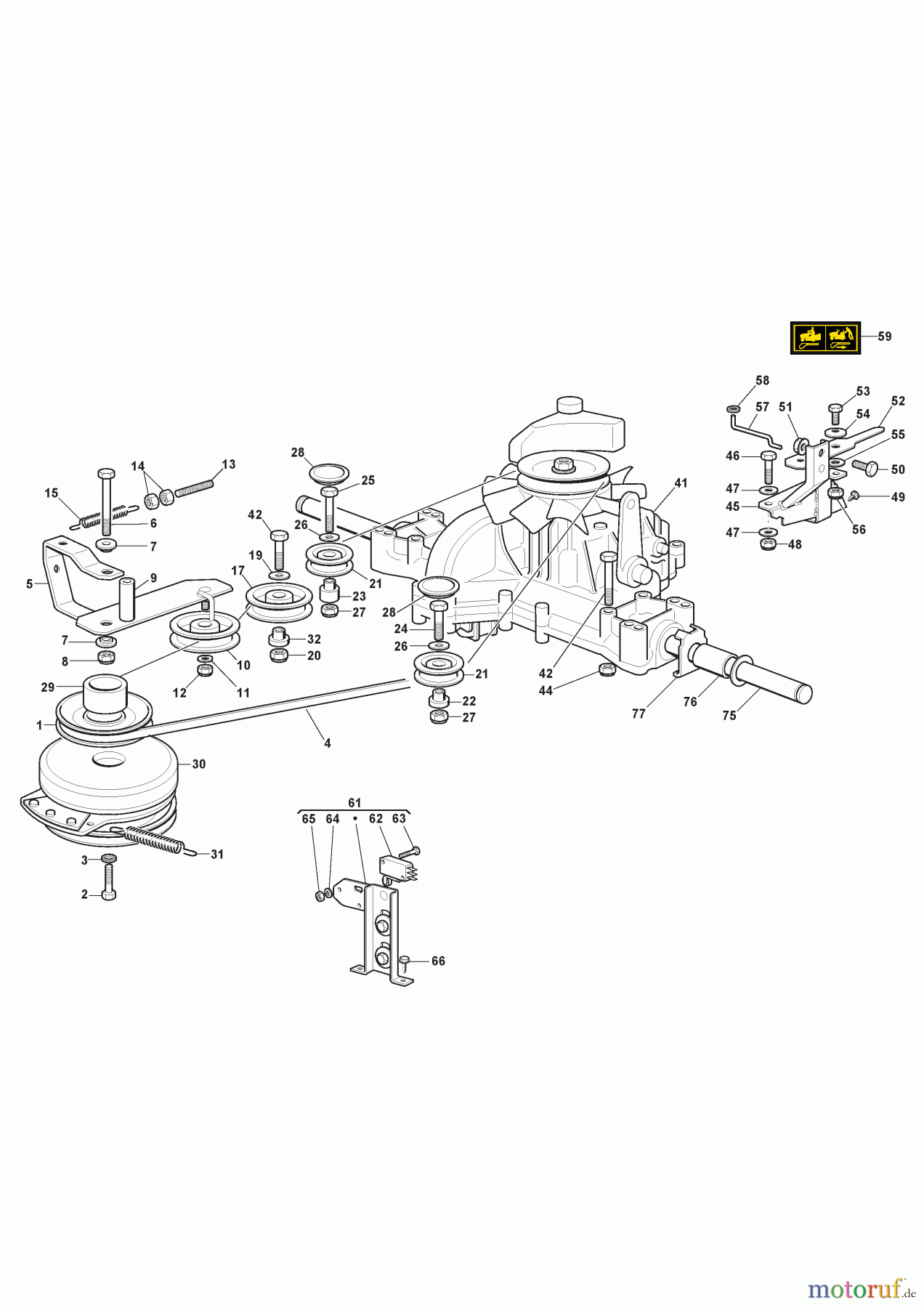  Stiga Aufsitzmäher Baujahr 2024 ESTATE 7102 W (2024) [2T0970481/ST1P] Getriebe TT mit elektromagnetischer Kupplung Warner