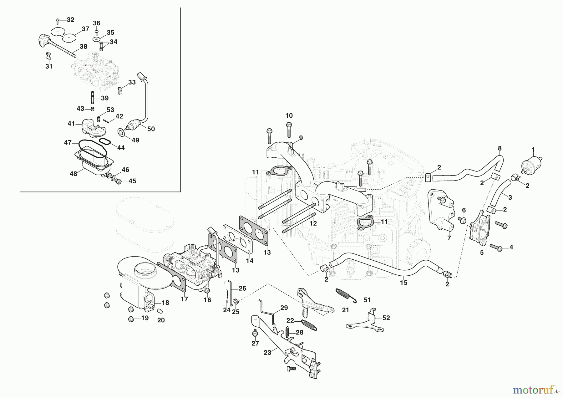  Stiga Aufsitzmäher Baujahr 2024 ESTATE 7102 W (2024) [2T0970481/ST1P] Vergaser, Kraftstoffpumpe 