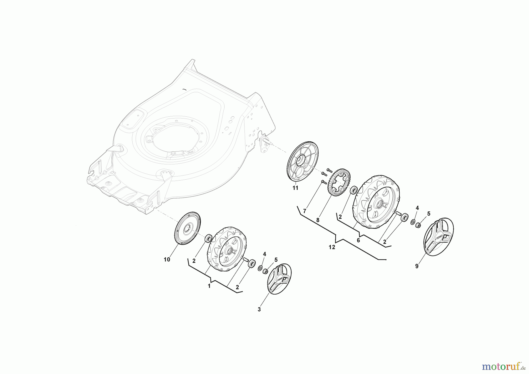  Stiga Rasenmäher Baujahr 2024 Collector 548 S AE Kit (2024) 2L0482808/ST1 Rad und Radkappe