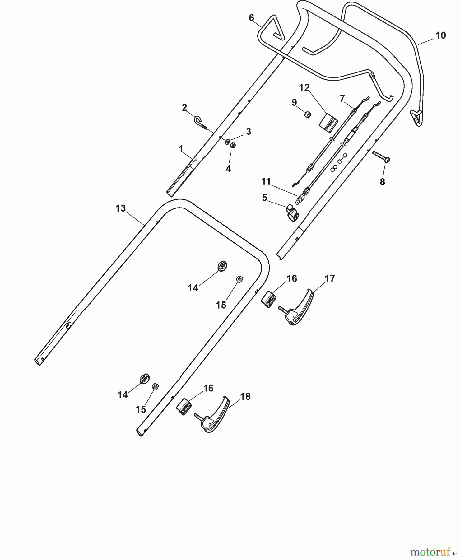  Global Garden Products GGP Rasenmäher Baujahr 2016 GBW 53 RE IS (2016) 294556528/BA Holm, Oberteil - Schnellspanner