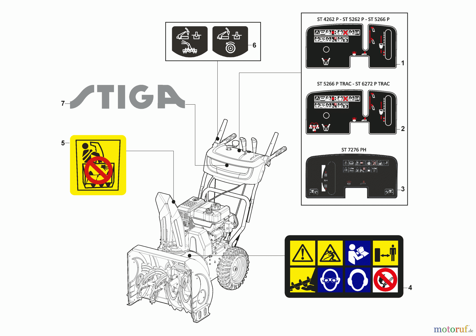  Stiga Schneefräsen Baujahr 2024 ST 6272 P TRAC (2024) 2S2726611/ST1 Etikett