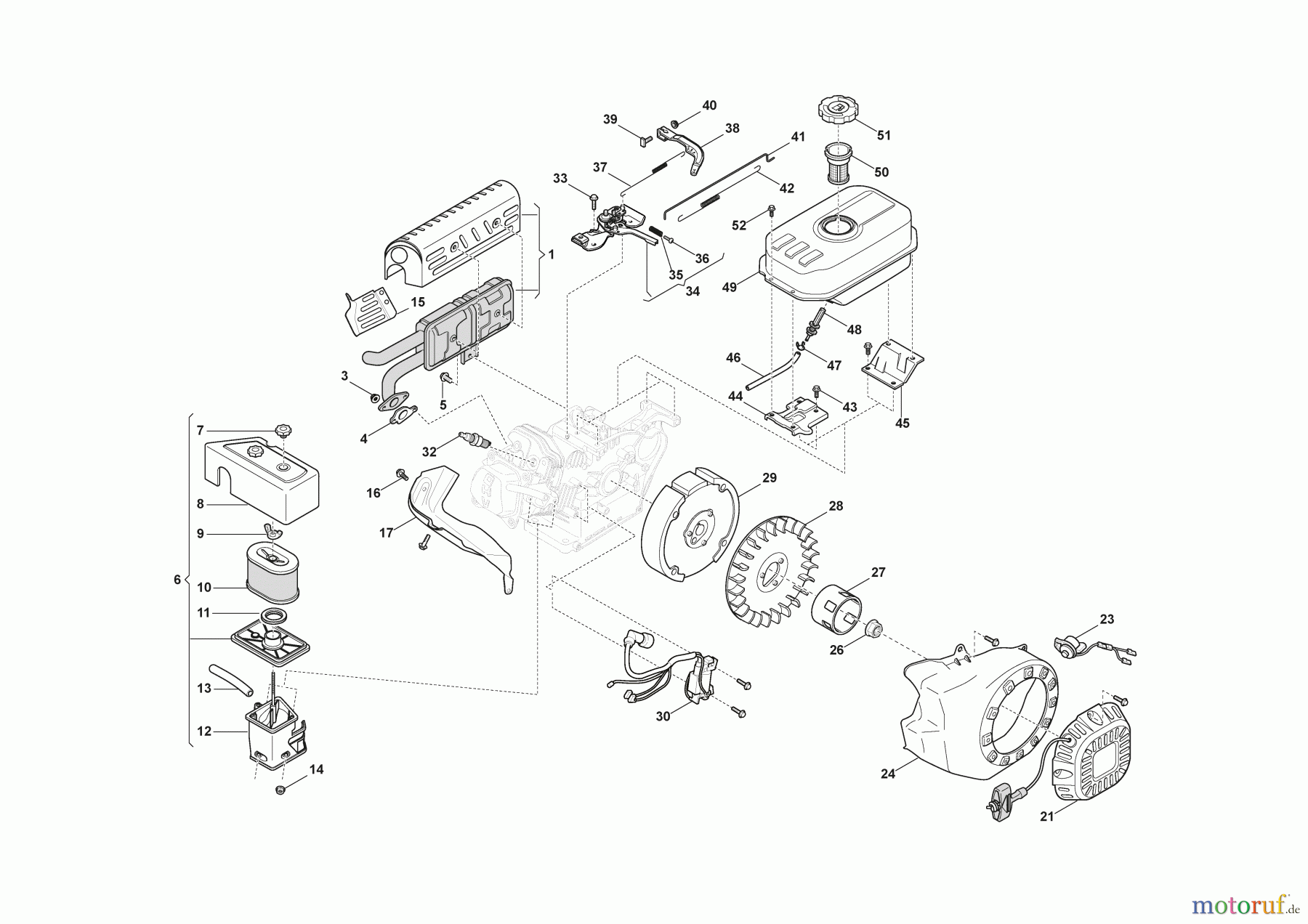  Stiga Kehrmaschinen Baujahr 2024 SWS 800 G (2024)  219802532/S17 Motor - Set Starter, Tank