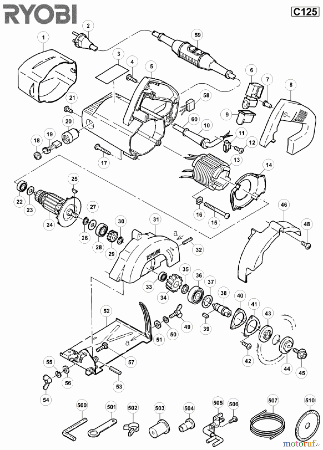  Ryobi Sägen Kreissägen C125WB Seite 1