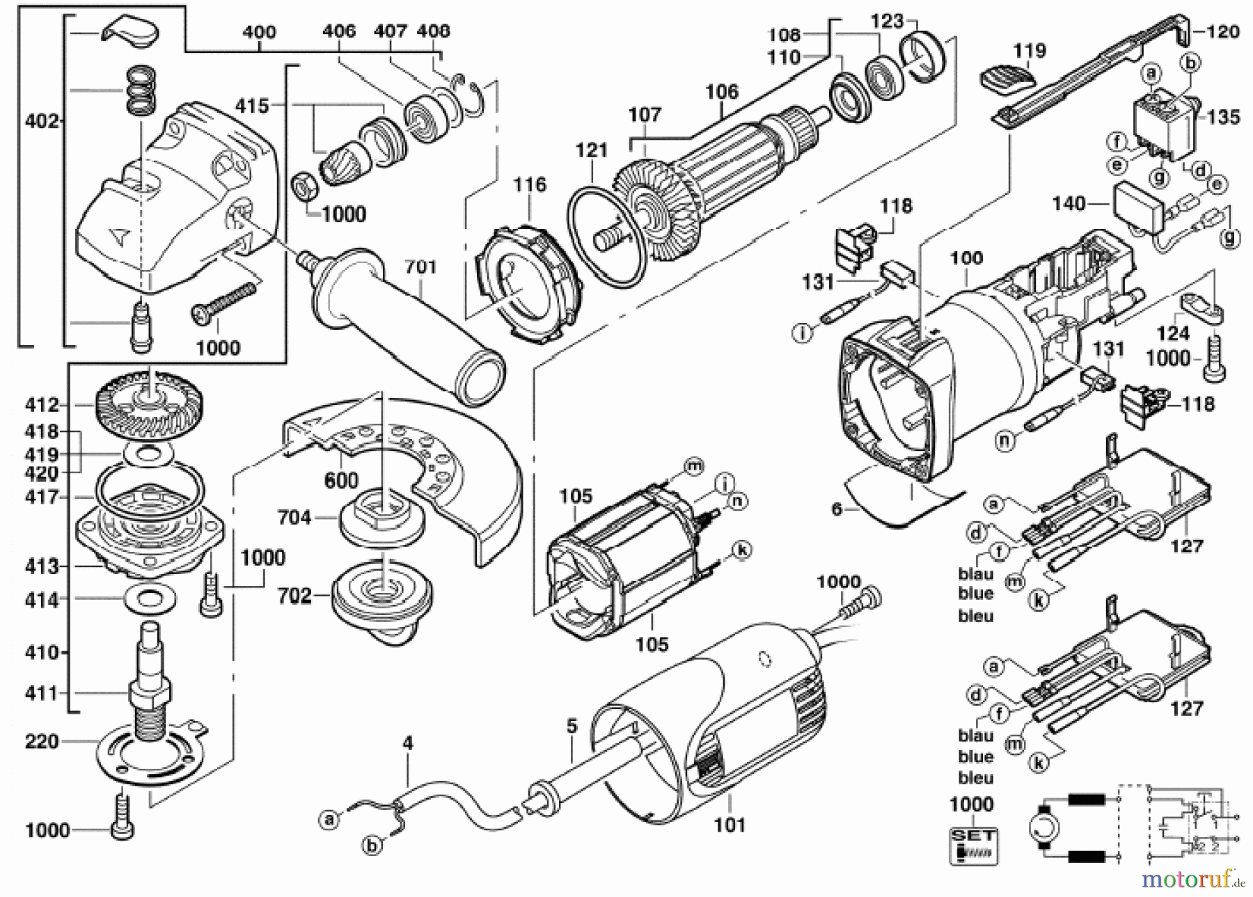  Milwaukee Kabelgeführte Geräte Schleifen und Polieren Schleifer 115mm AG9-125XE WINKELSCHLEIFER