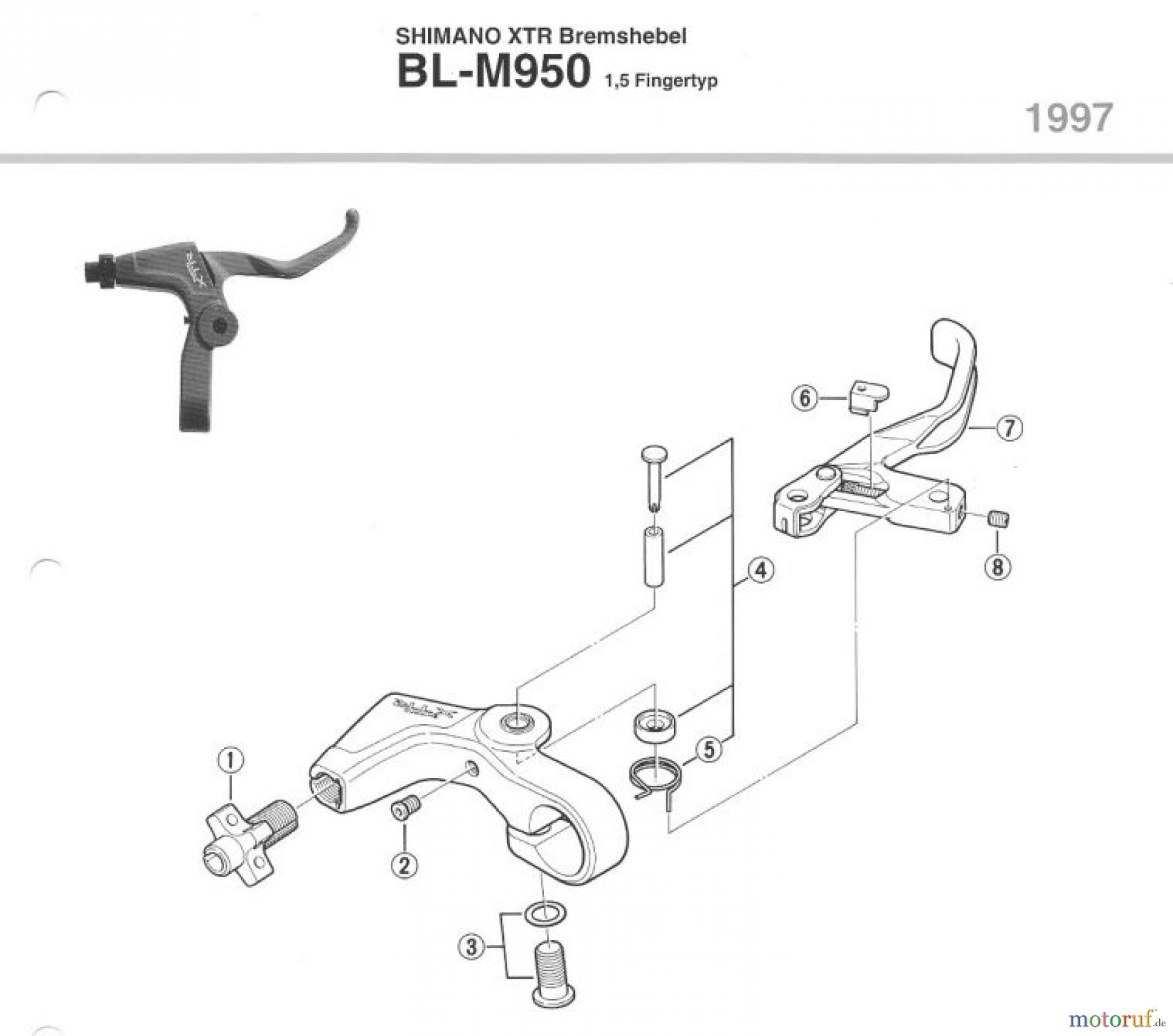  Shimano BL Brake Lever - Bremshebel BL-M950-97