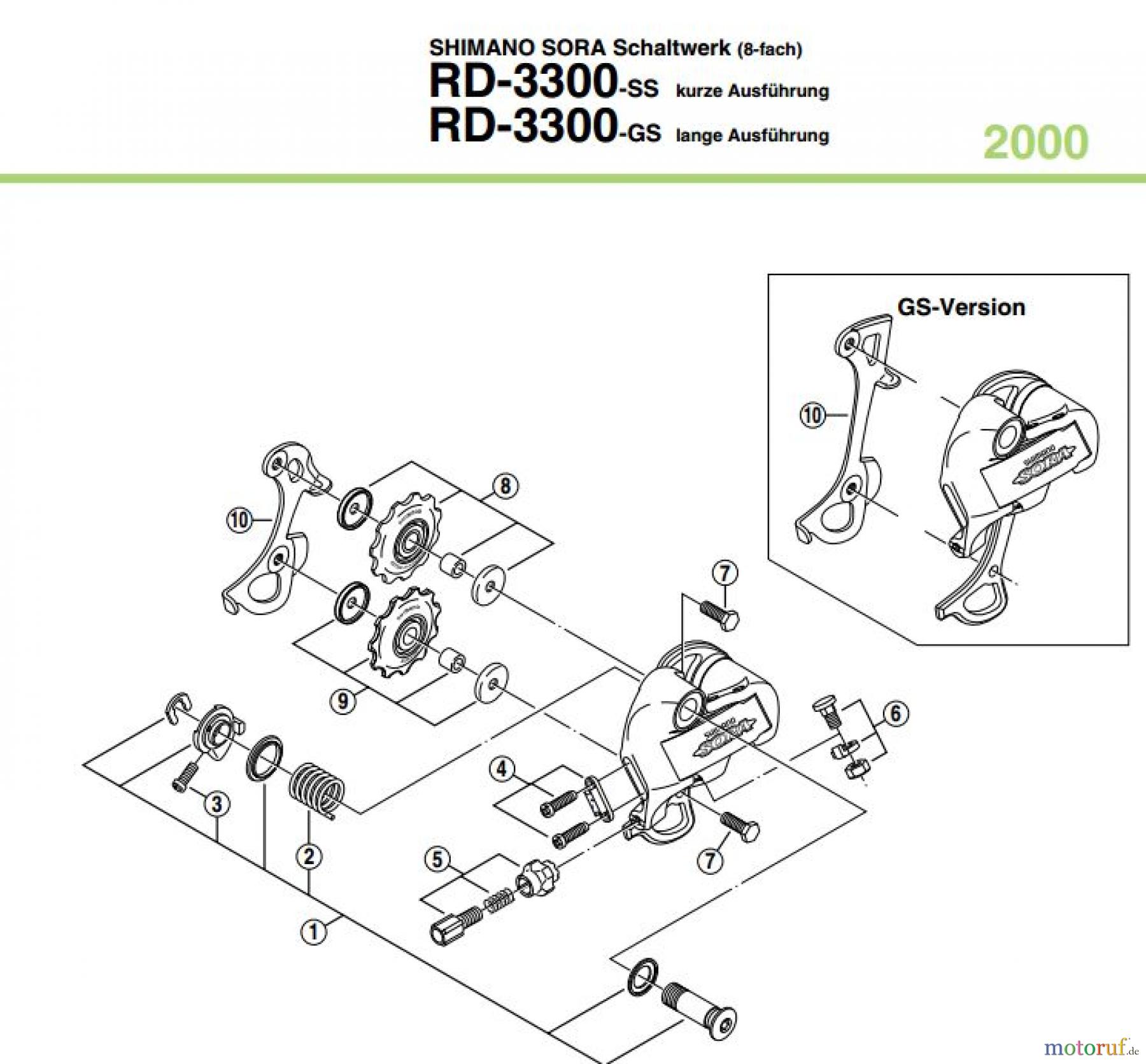  Shimano RD Rear Derailleur - Schaltwerk RD-3300-00