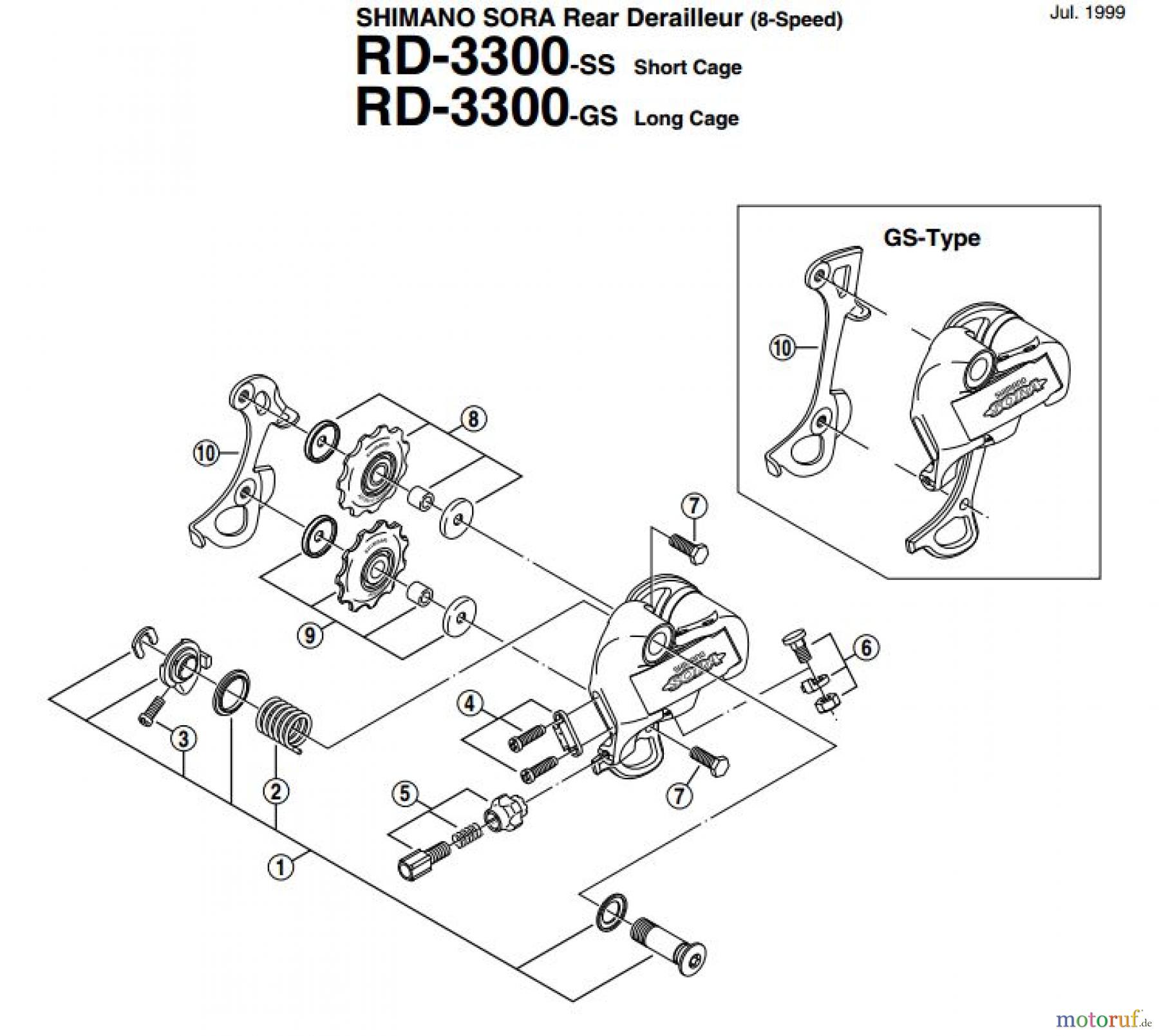  Shimano RD Rear Derailleur - Schaltwerk RD-3300-EV