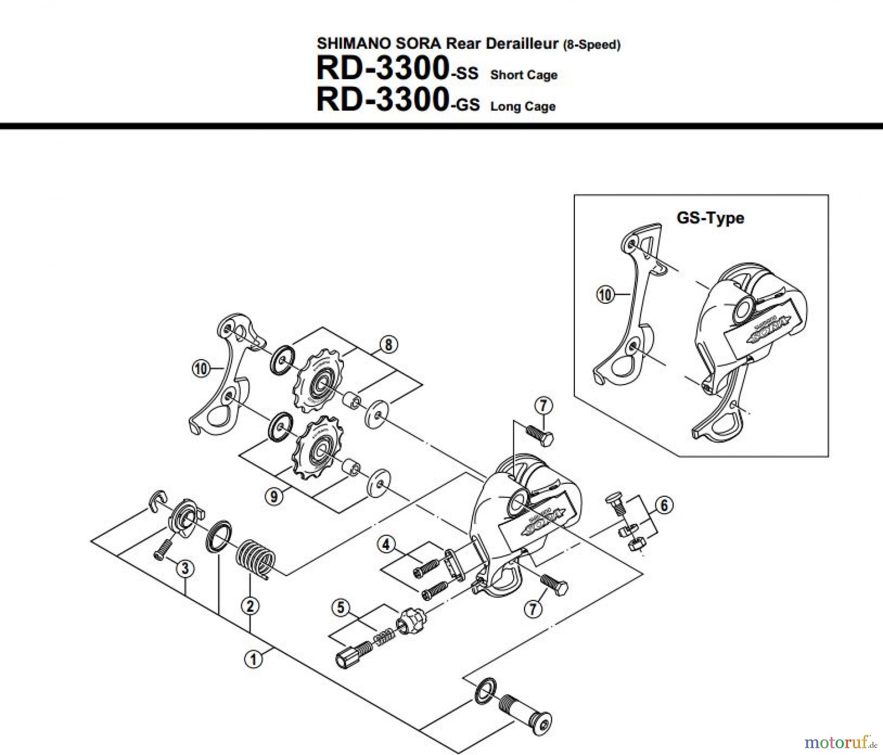  Shimano RD Rear Derailleur - Schaltwerk RD-3300