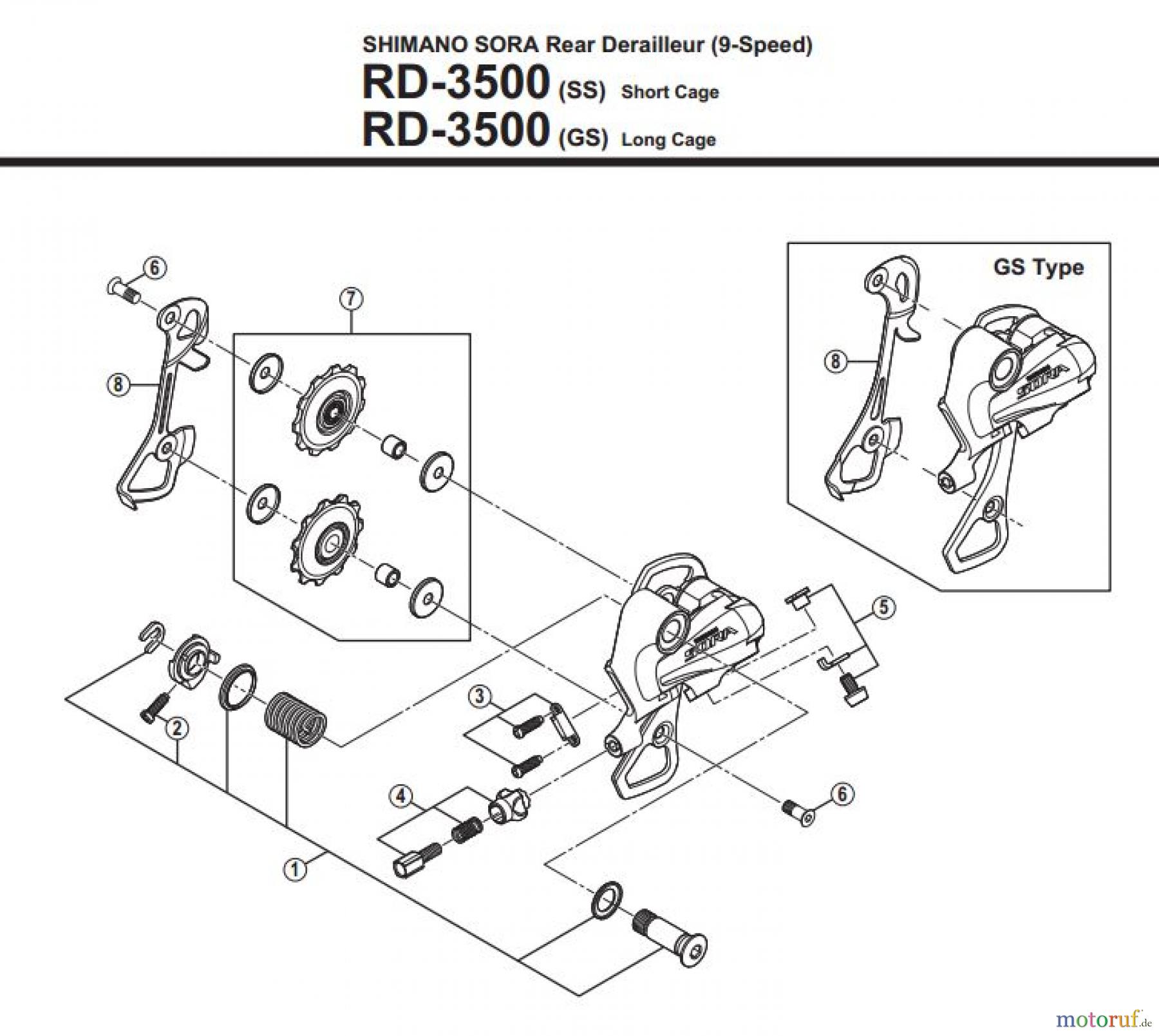  Shimano RD Rear Derailleur - Schaltwerk RD-3500-3419