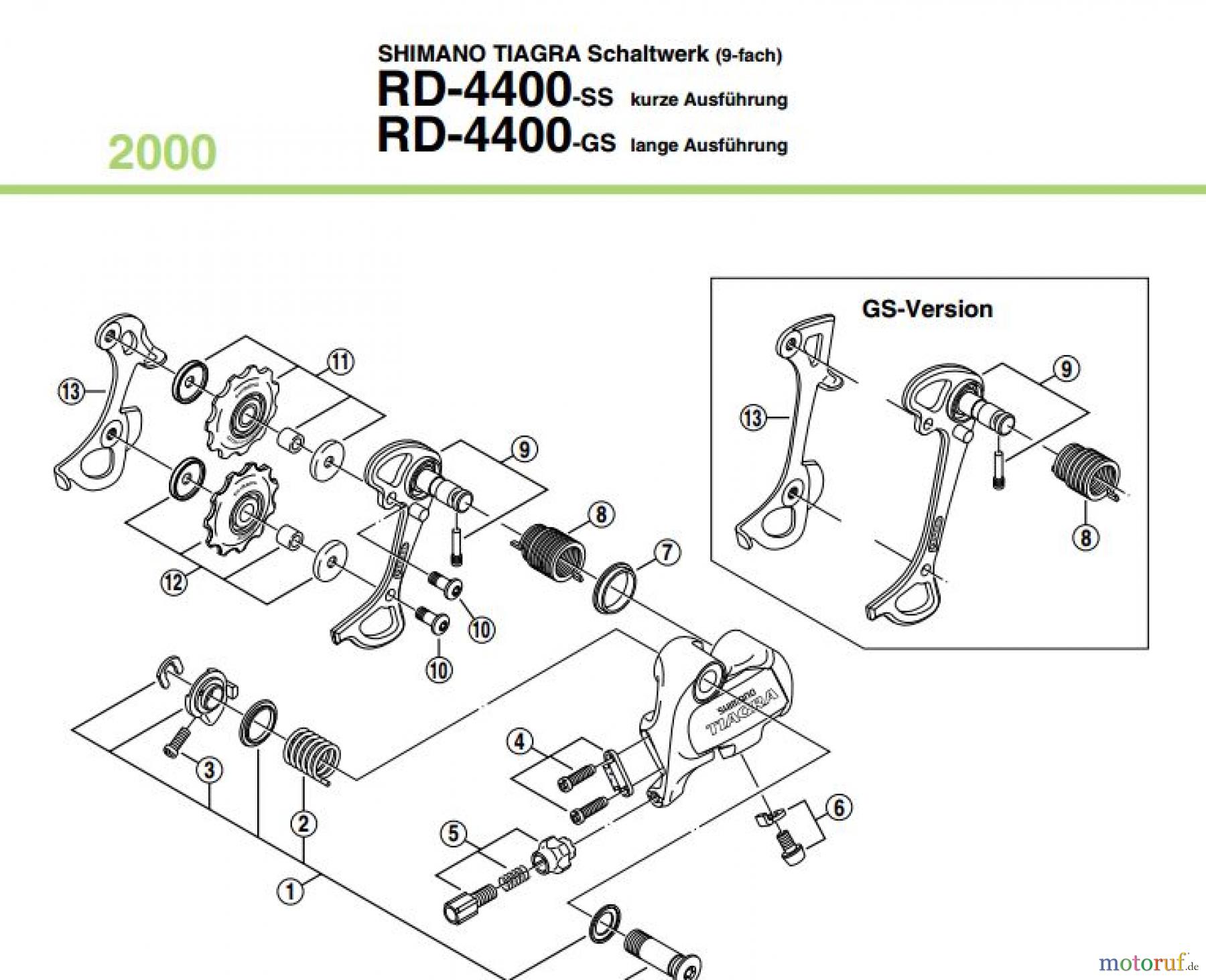  Shimano RD Rear Derailleur - Schaltwerk RD-4400-00