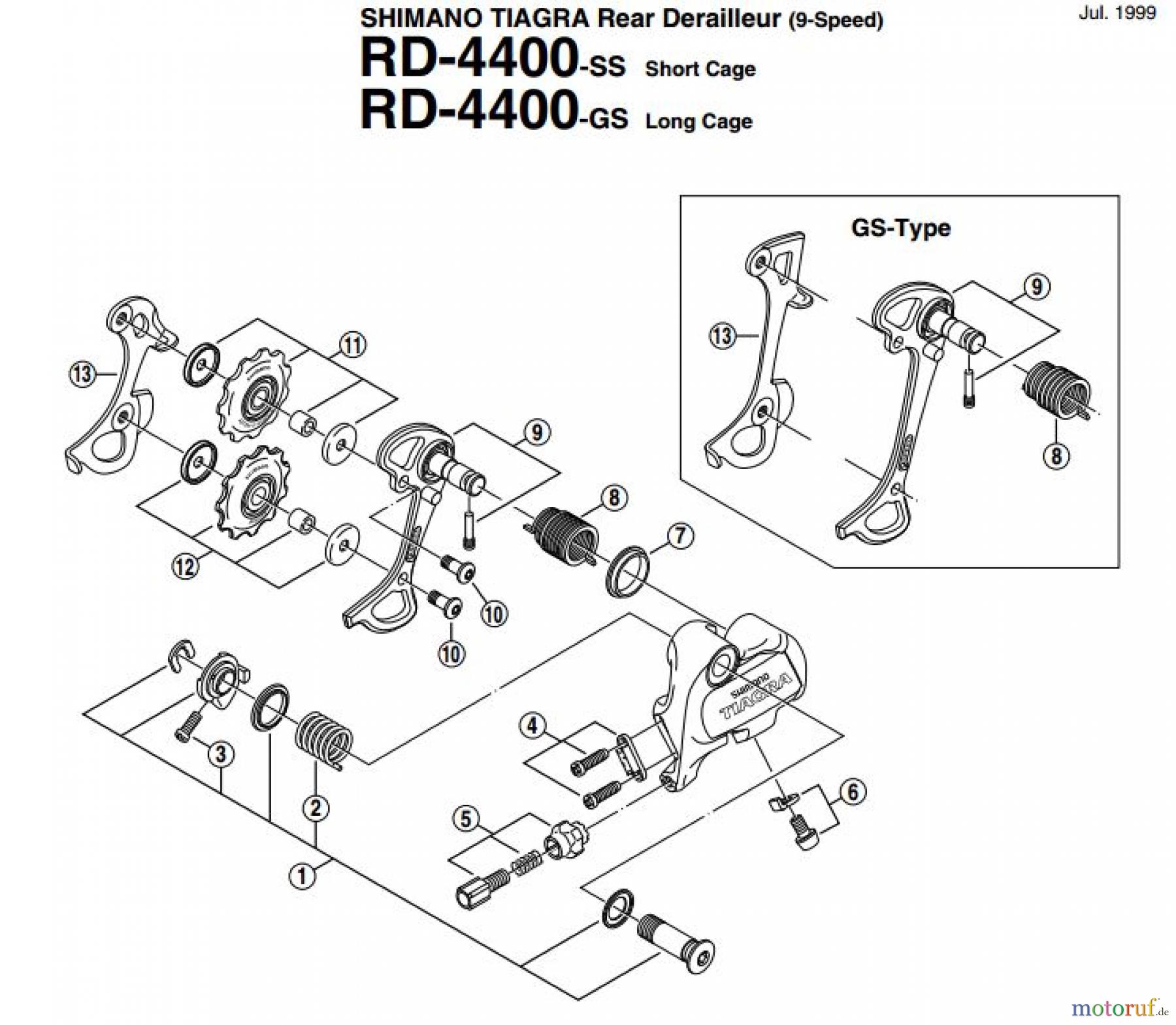  Shimano RD Rear Derailleur - Schaltwerk RD-4400-EV