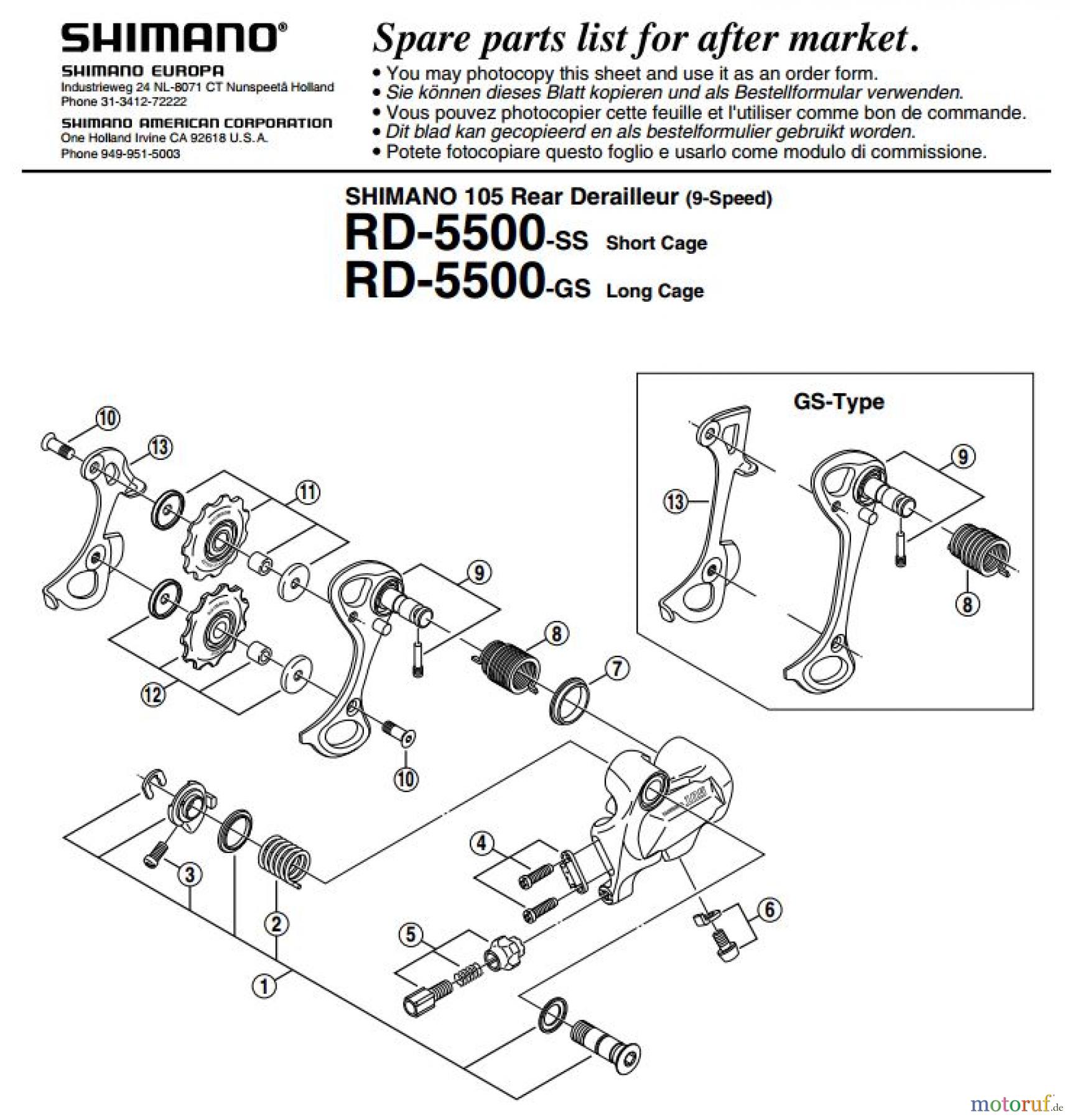 Shimano rd shop 5500