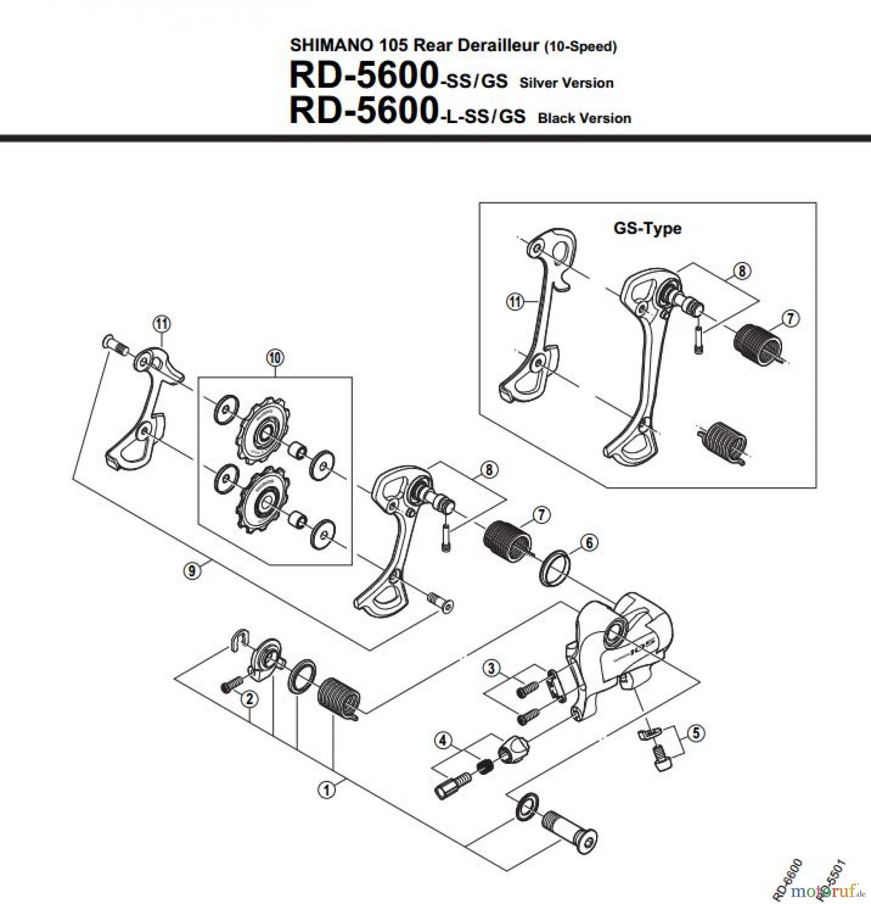  Shimano RD Rear Derailleur - Schaltwerk RD-5600-2452A