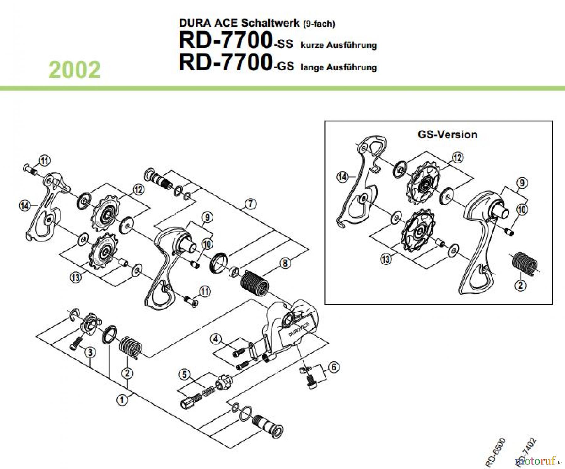  Shimano RD Rear Derailleur - Schaltwerk RD-7700-02