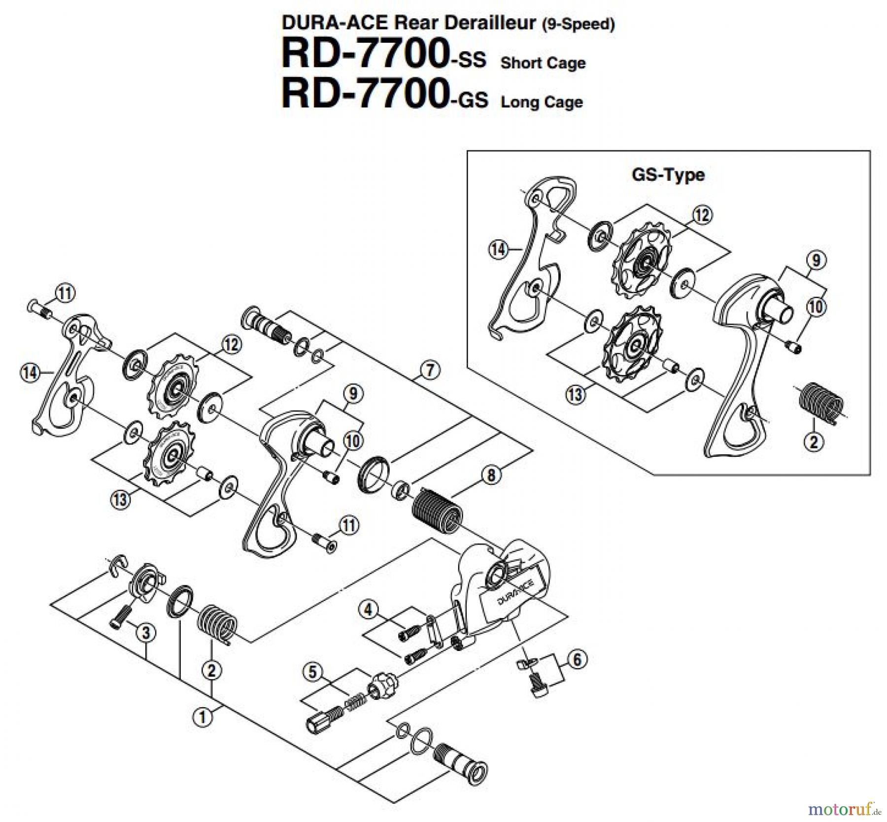  Shimano RD Rear Derailleur - Schaltwerk RD-7700-EV