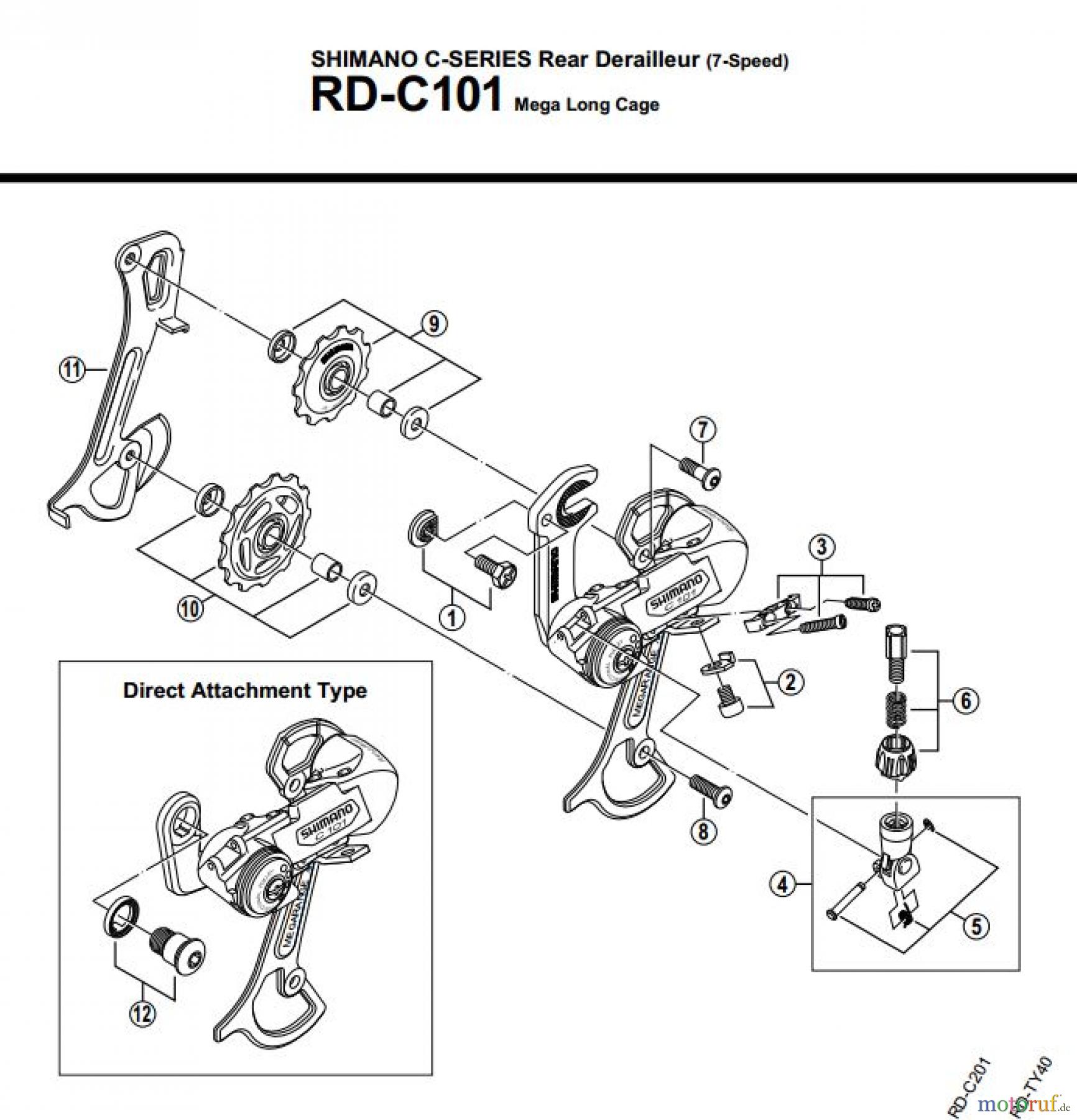  Shimano RD Rear Derailleur - Schaltwerk RD-C101