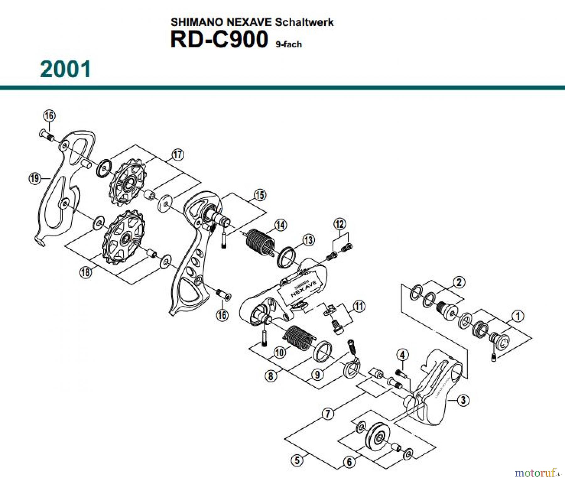  Shimano RD Rear Derailleur - Schaltwerk RD-C900-01