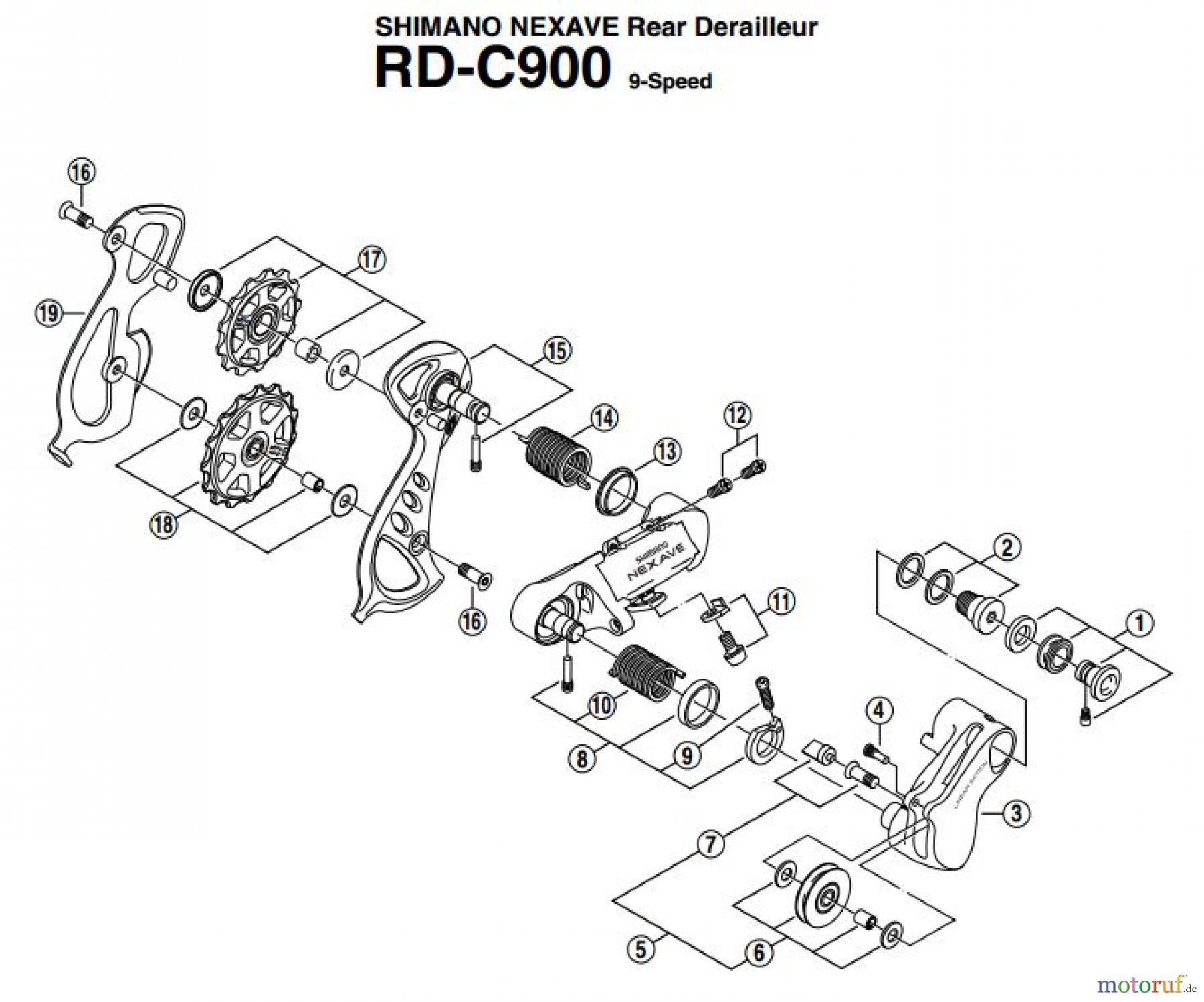  Shimano RD Rear Derailleur - Schaltwerk RD-C900-EV