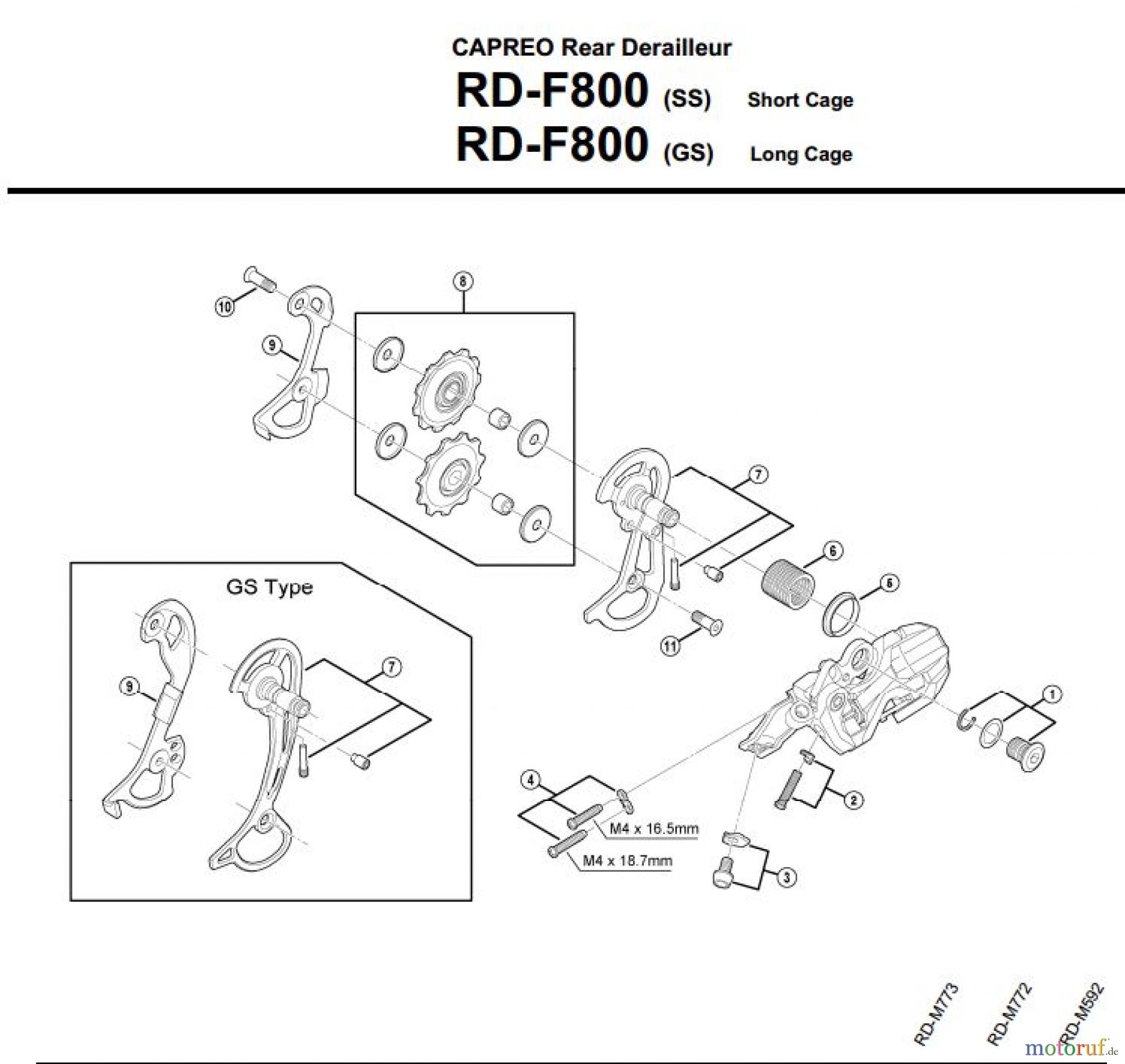  Shimano RD Rear Derailleur - Schaltwerk RD-F800-3014A